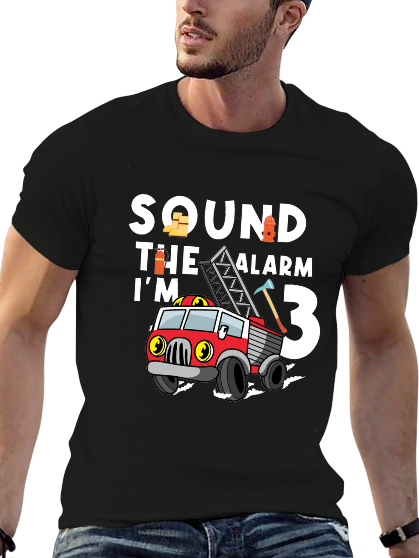 Fire Truck Birthday T-Shirt - Im 3 Design