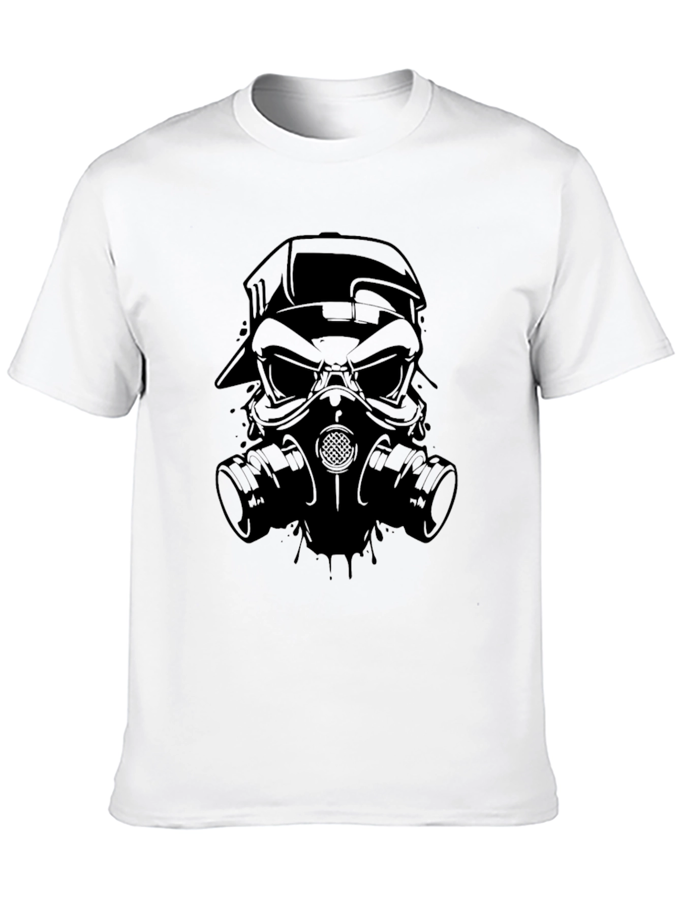 Gas Mask Skull Graphic Tee - Mens Black T-Shirt