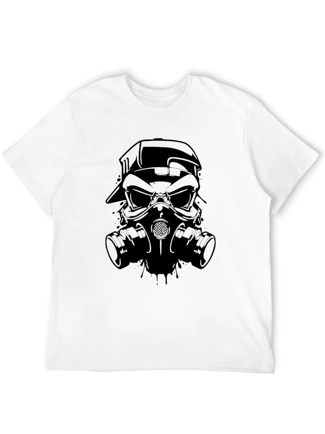 Gas Mask Skull Graphic Tee - Mens Black T-Shirt