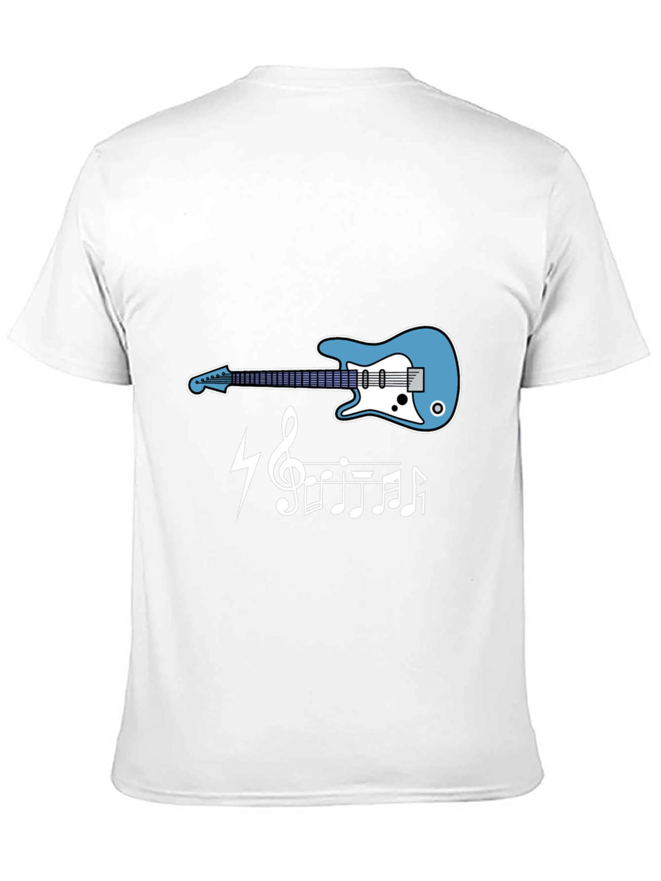 Guitar Music Notes Graphic Tee - Black Cotton T-Shirt