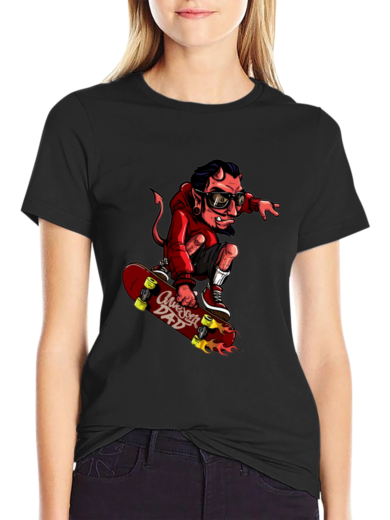 Awesome Dad Devil Skateboarder T-Shirt