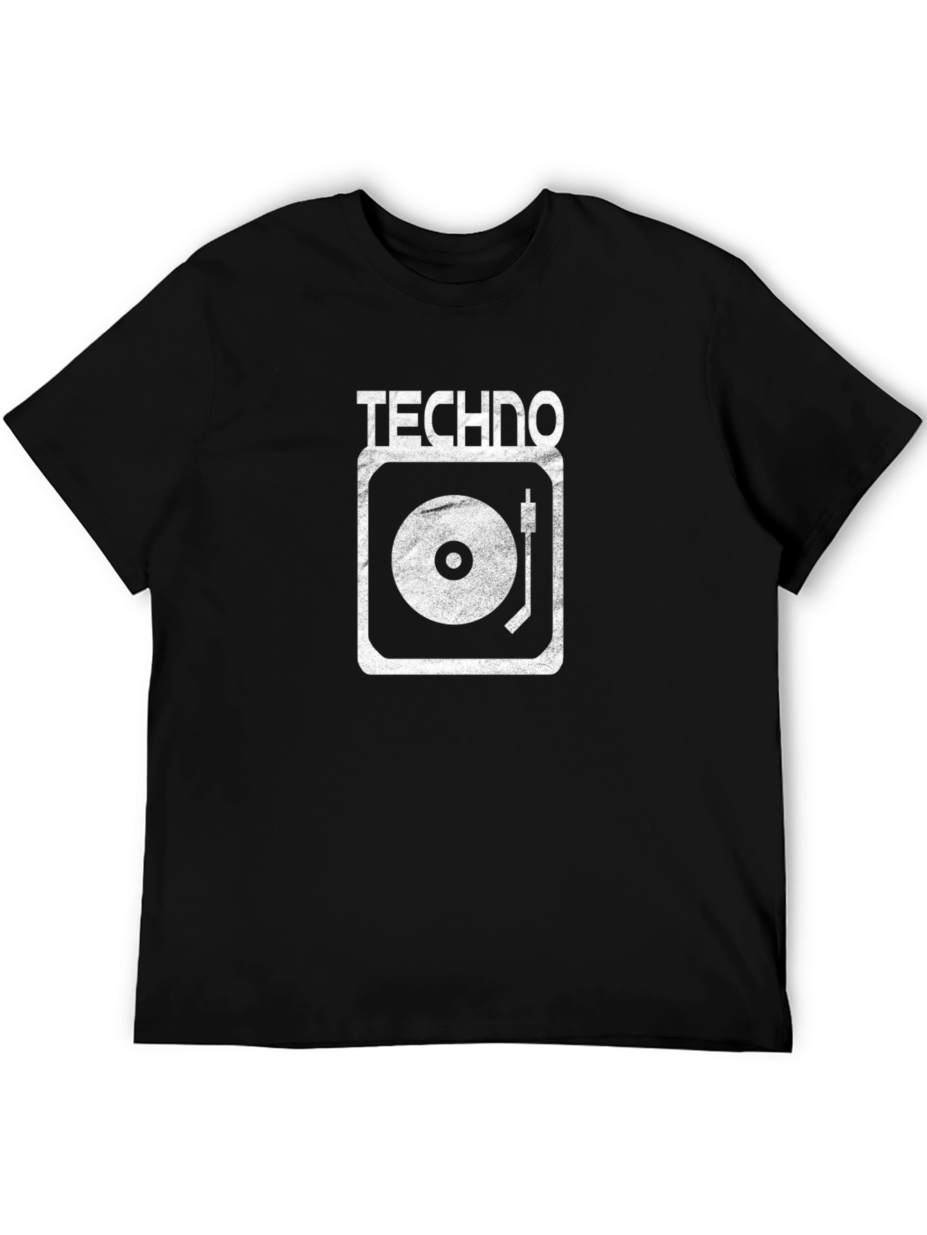 Techno Turntable T-Shirt - Black Cotton Graphic Tee