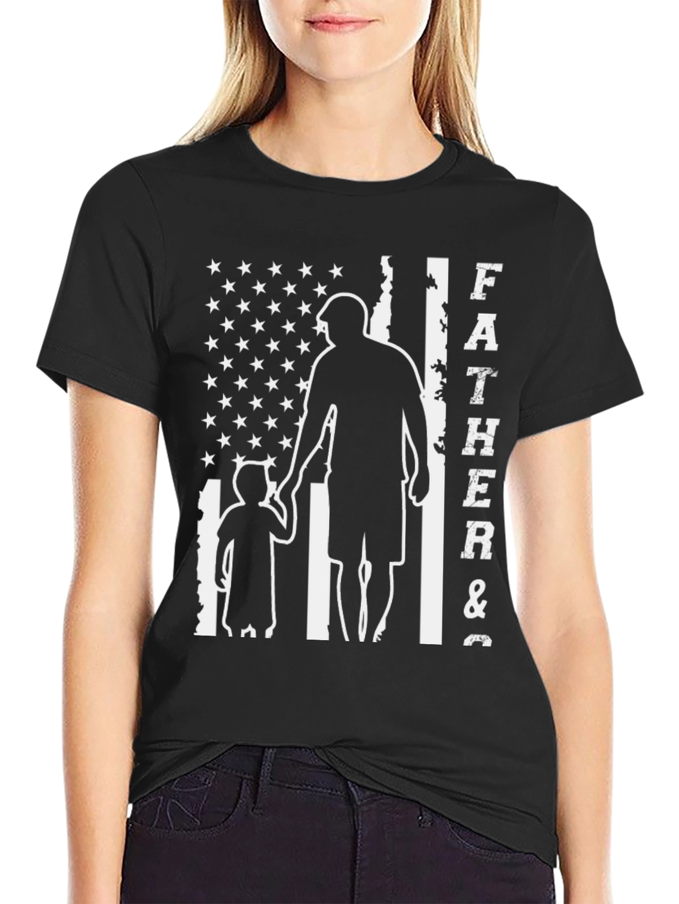 Father & Son USA Flag Graphic T-Shirt