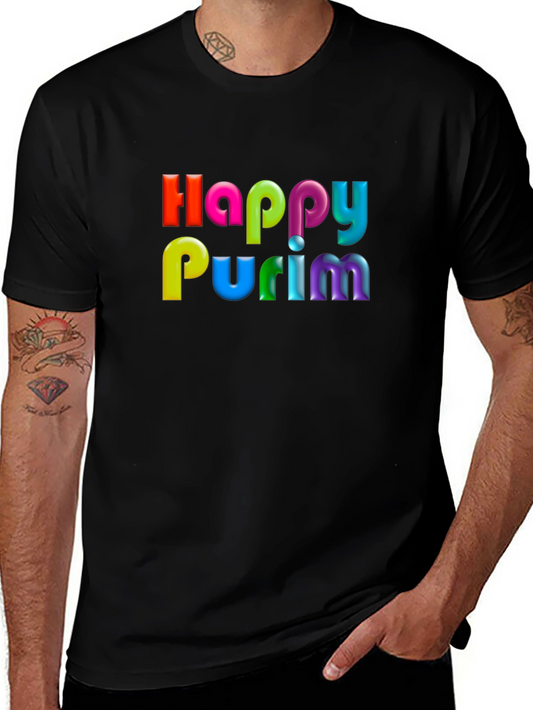 Happy Purim Colorful Graphic T-Shirt