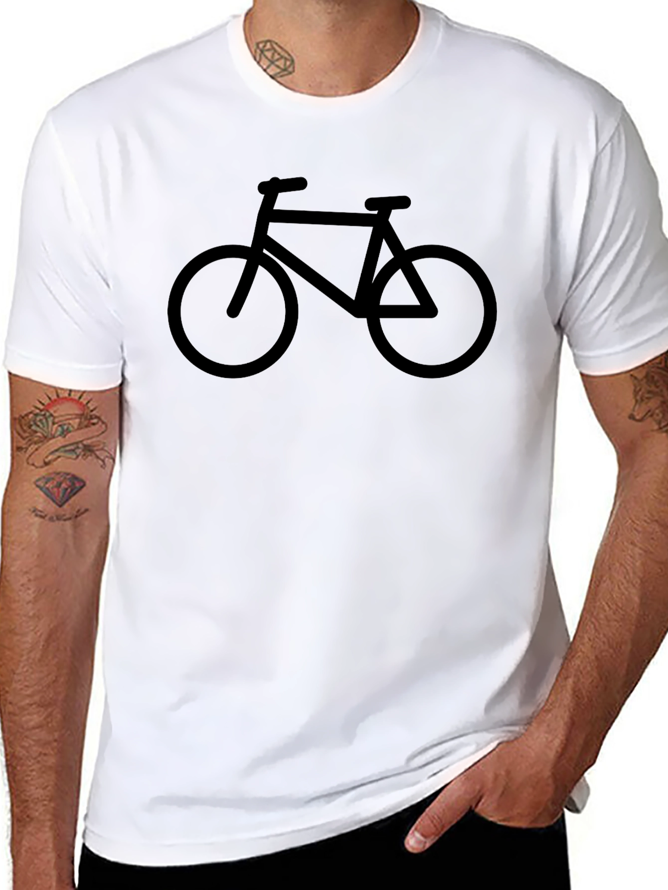 Mens Black Bicycle Graphic Tee