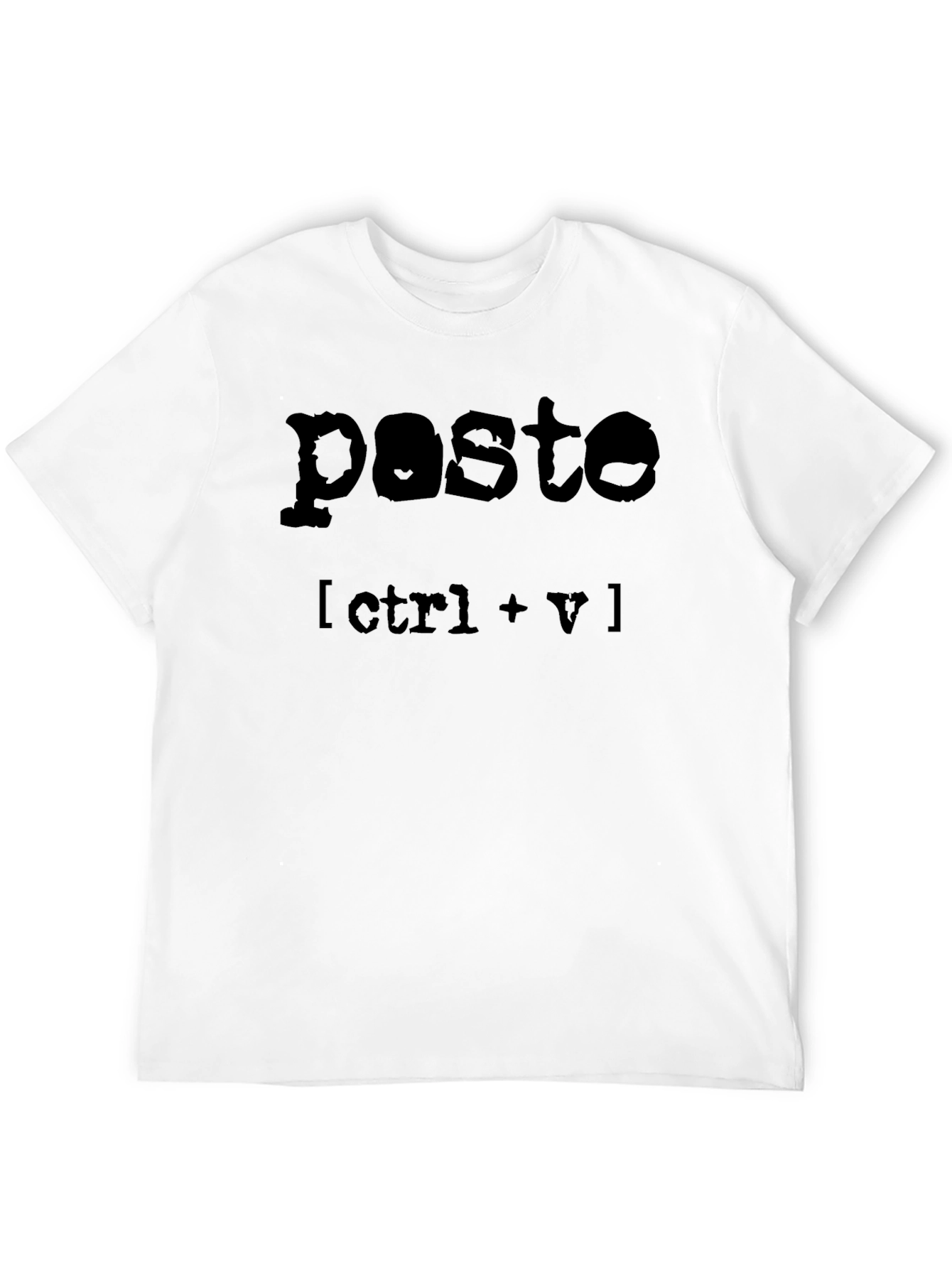 Paste Ctrl+V Graphic Tee - Black Cotton Blend