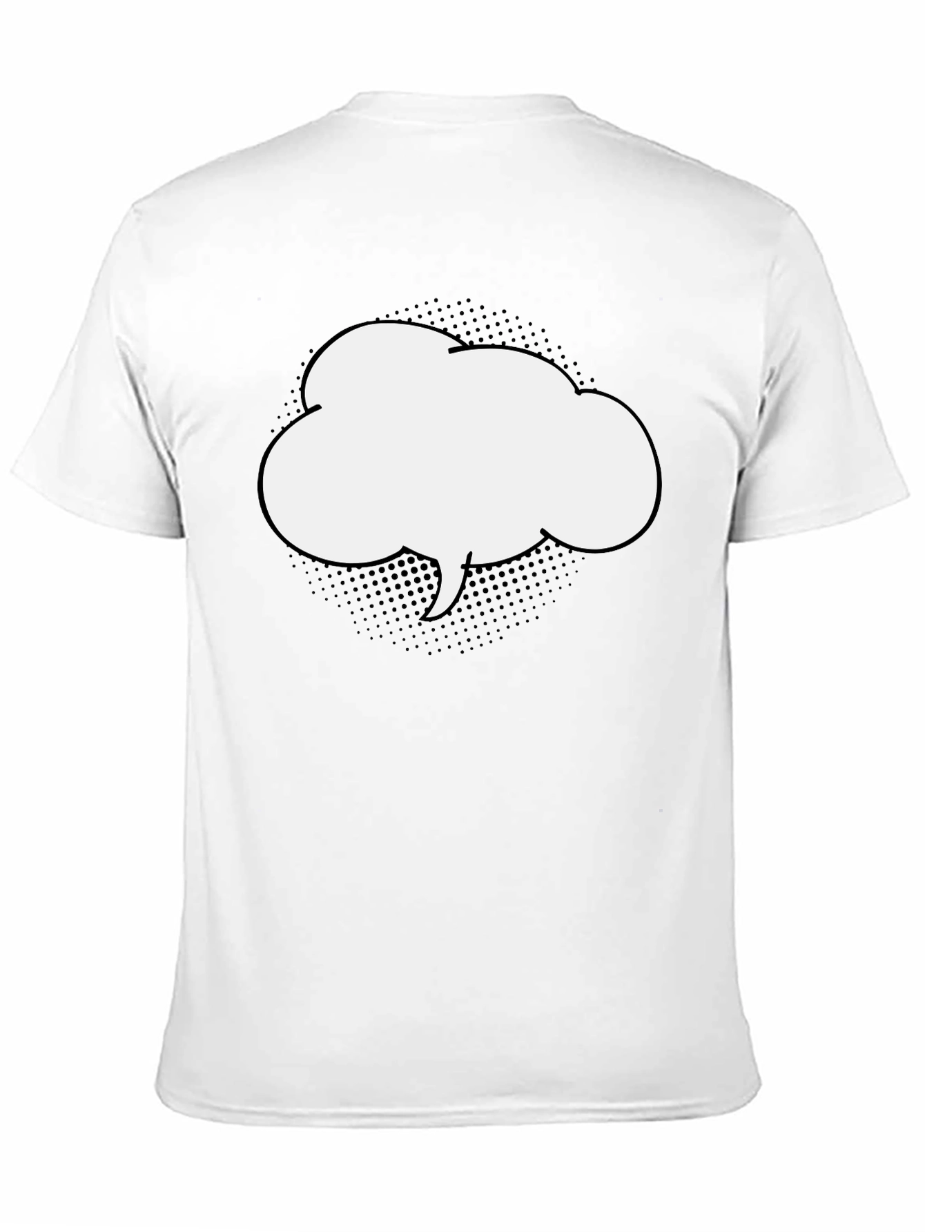 Black T-Shirt with Comic Bubble Graphic