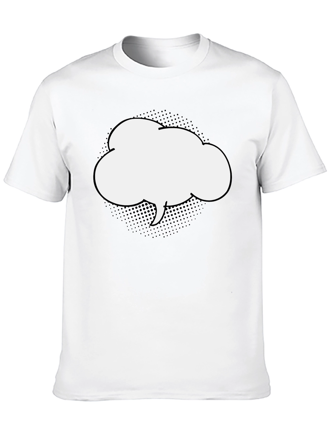 Black T-Shirt with Comic Bubble Graphic