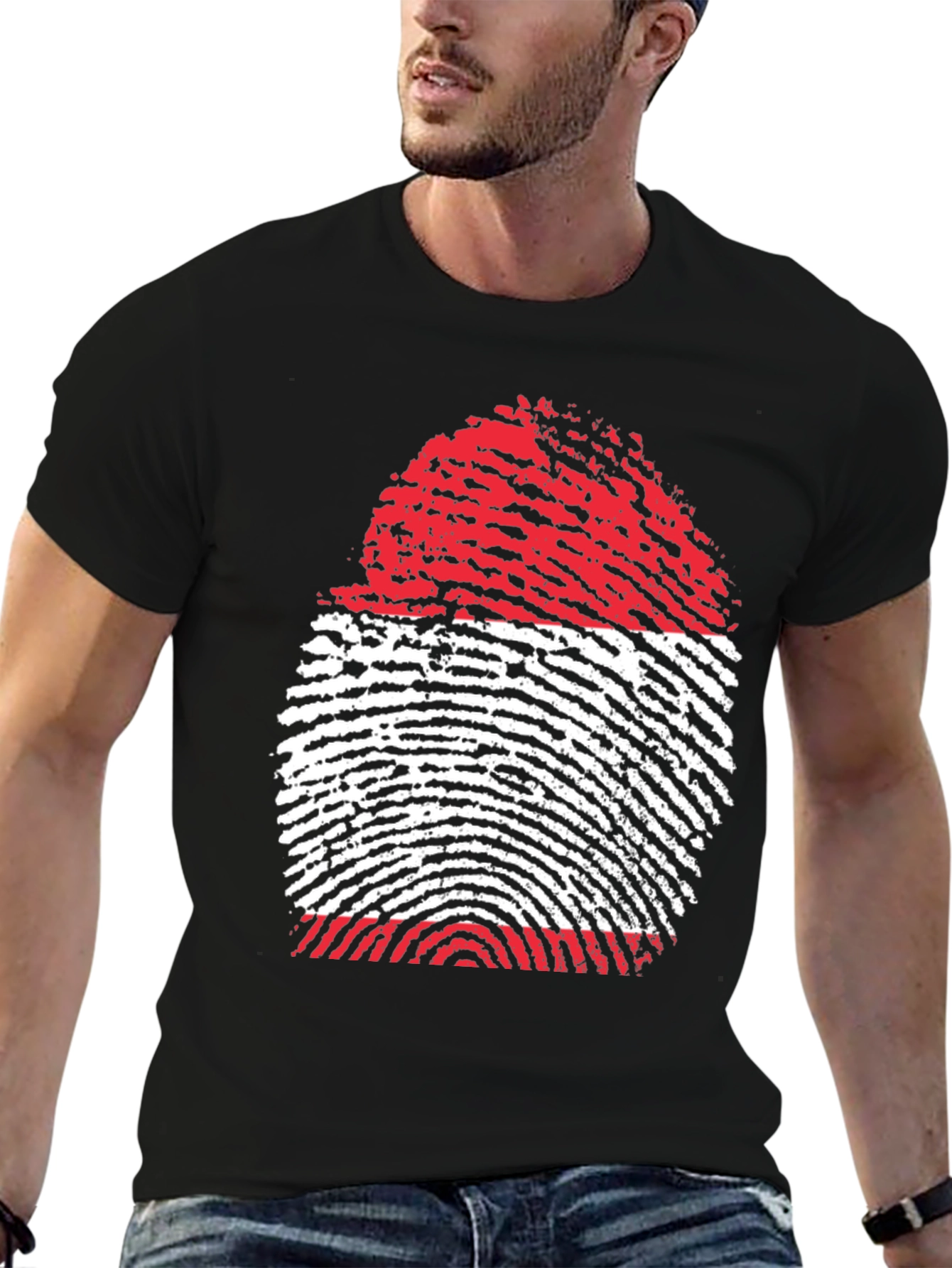 Fingerprint Flag Graphic Tee - Unique Design