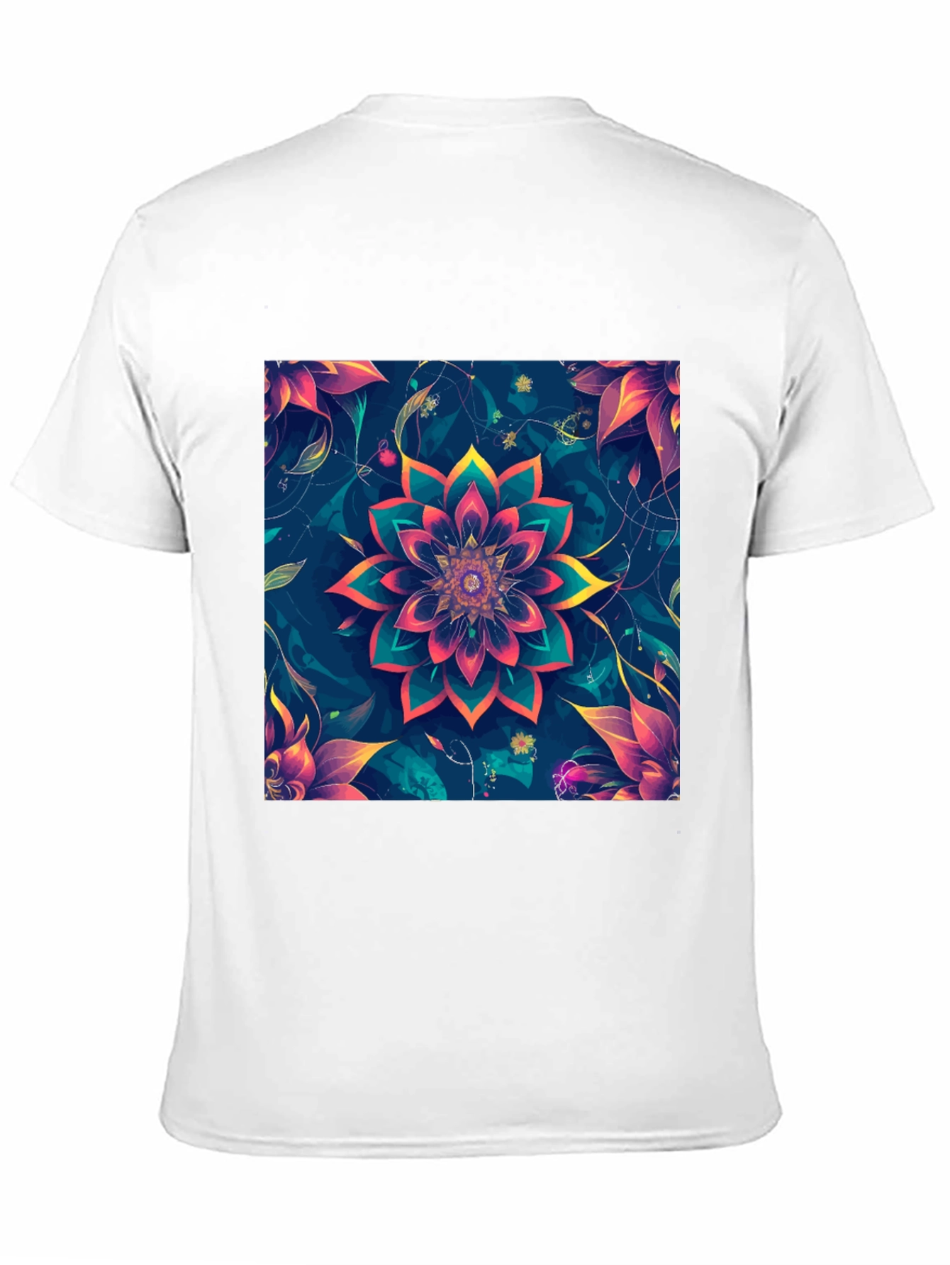 Floral Mandala Graphic Black T-Shirt