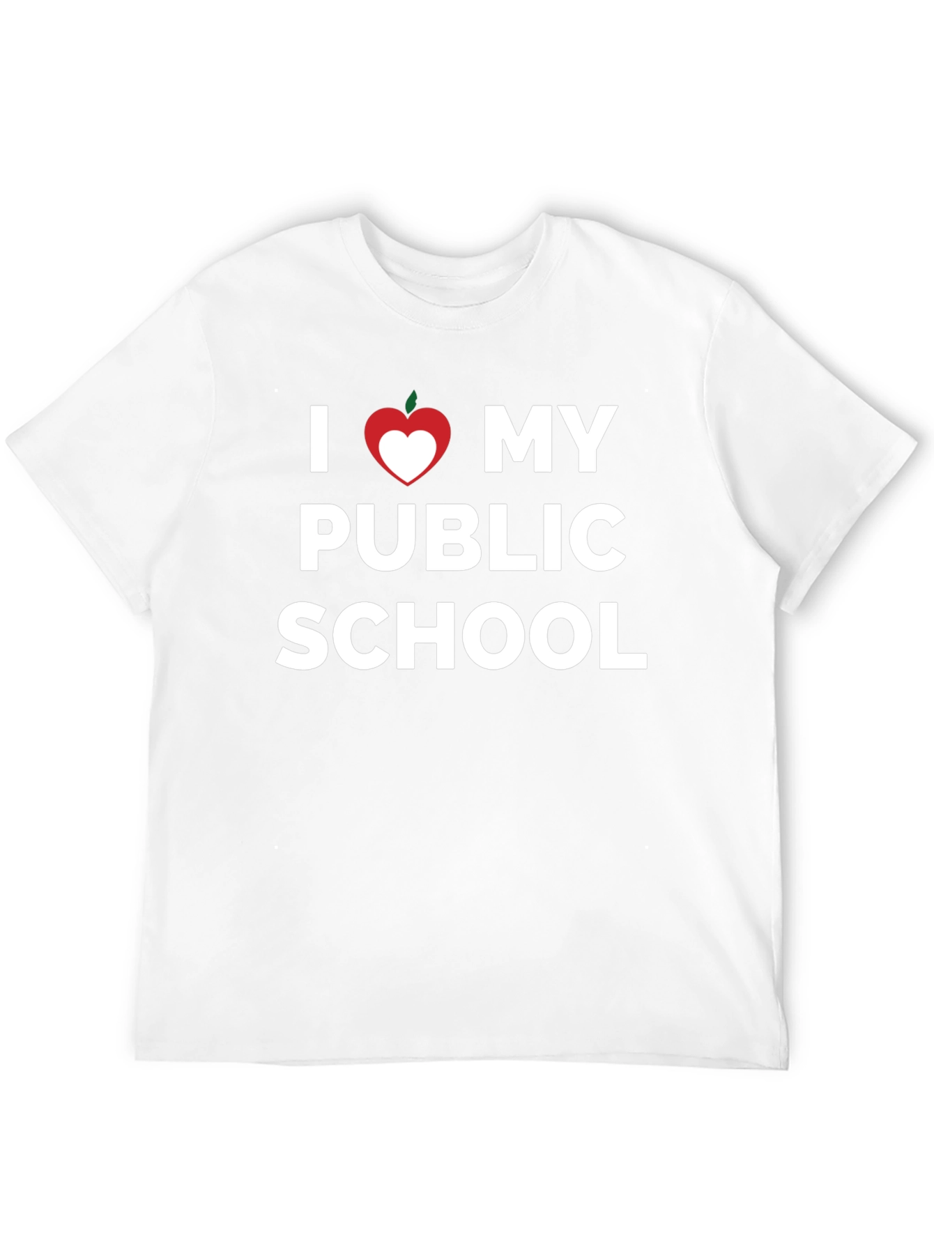 I Love My Public School T-Shirt Heart Apple