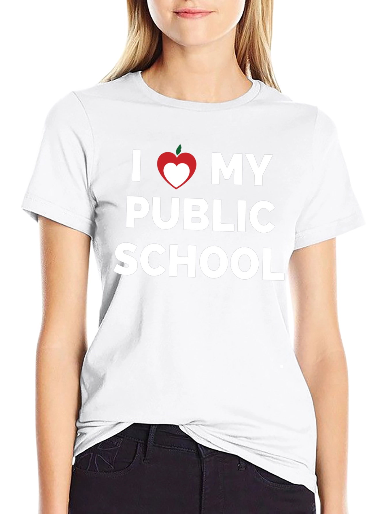 I Love My Public School T-Shirt Heart Apple