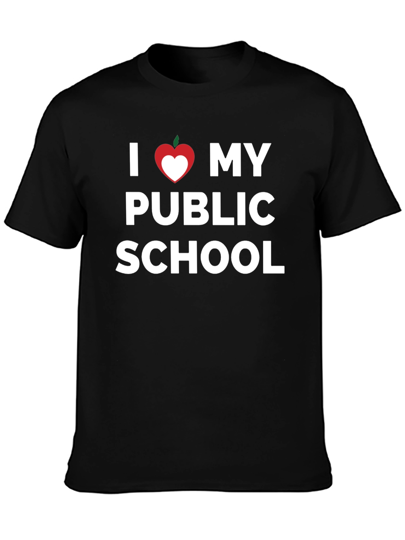 I Love My Public School T-Shirt Heart Apple