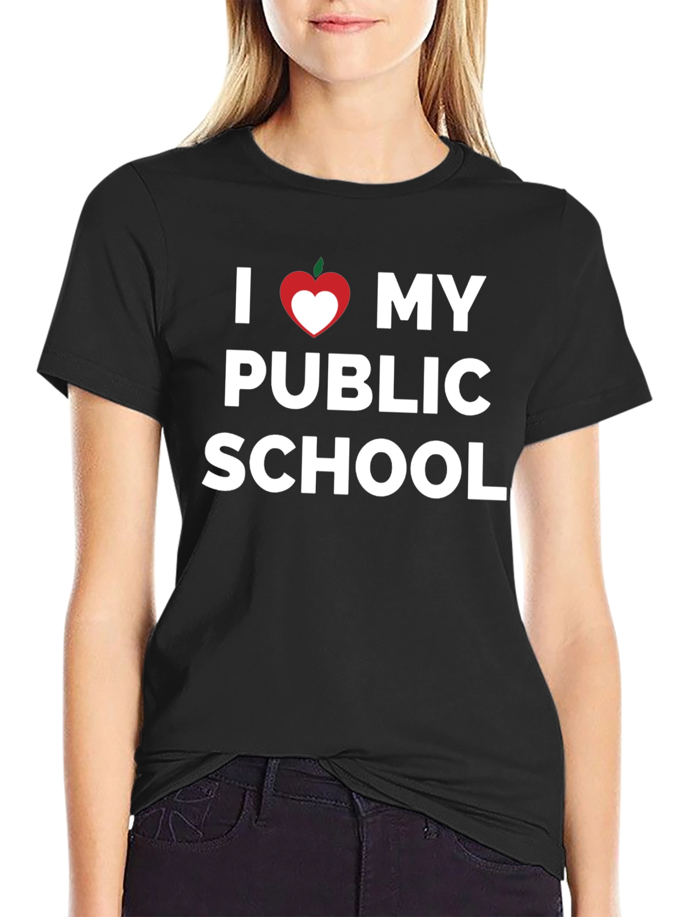 I Love My Public School T-Shirt Heart Apple