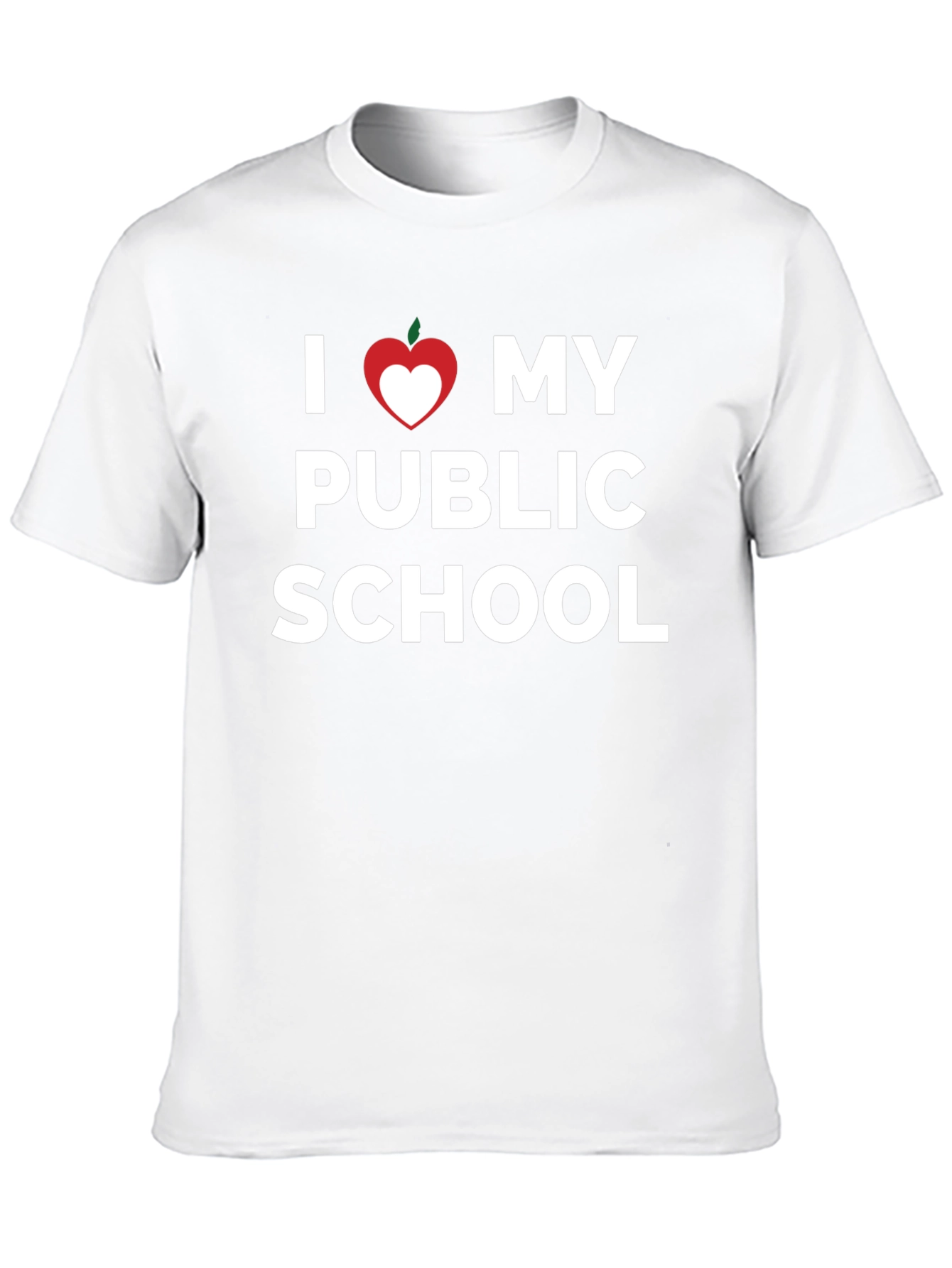 I Love My Public School T-Shirt Heart Apple