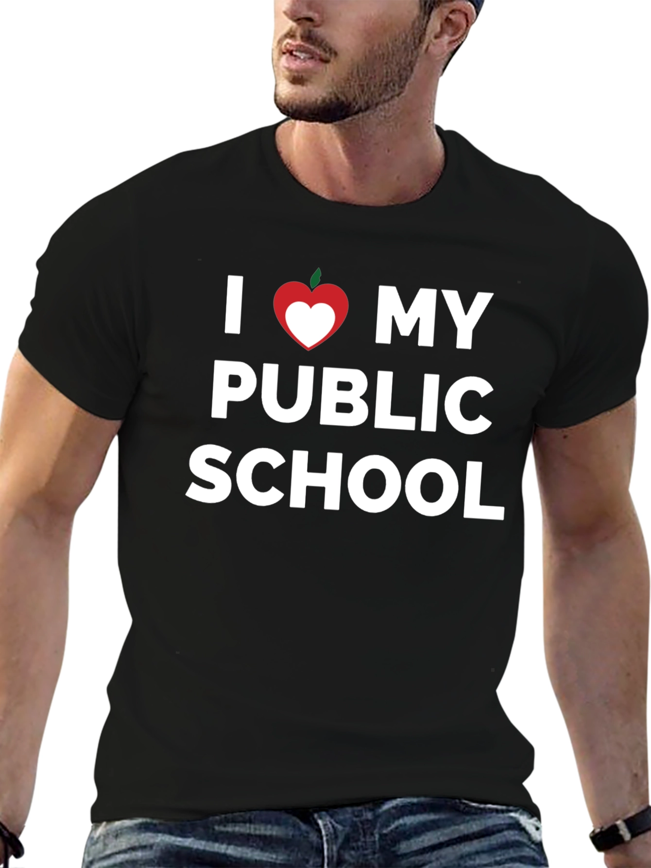 I Love My Public School T-Shirt Heart Apple