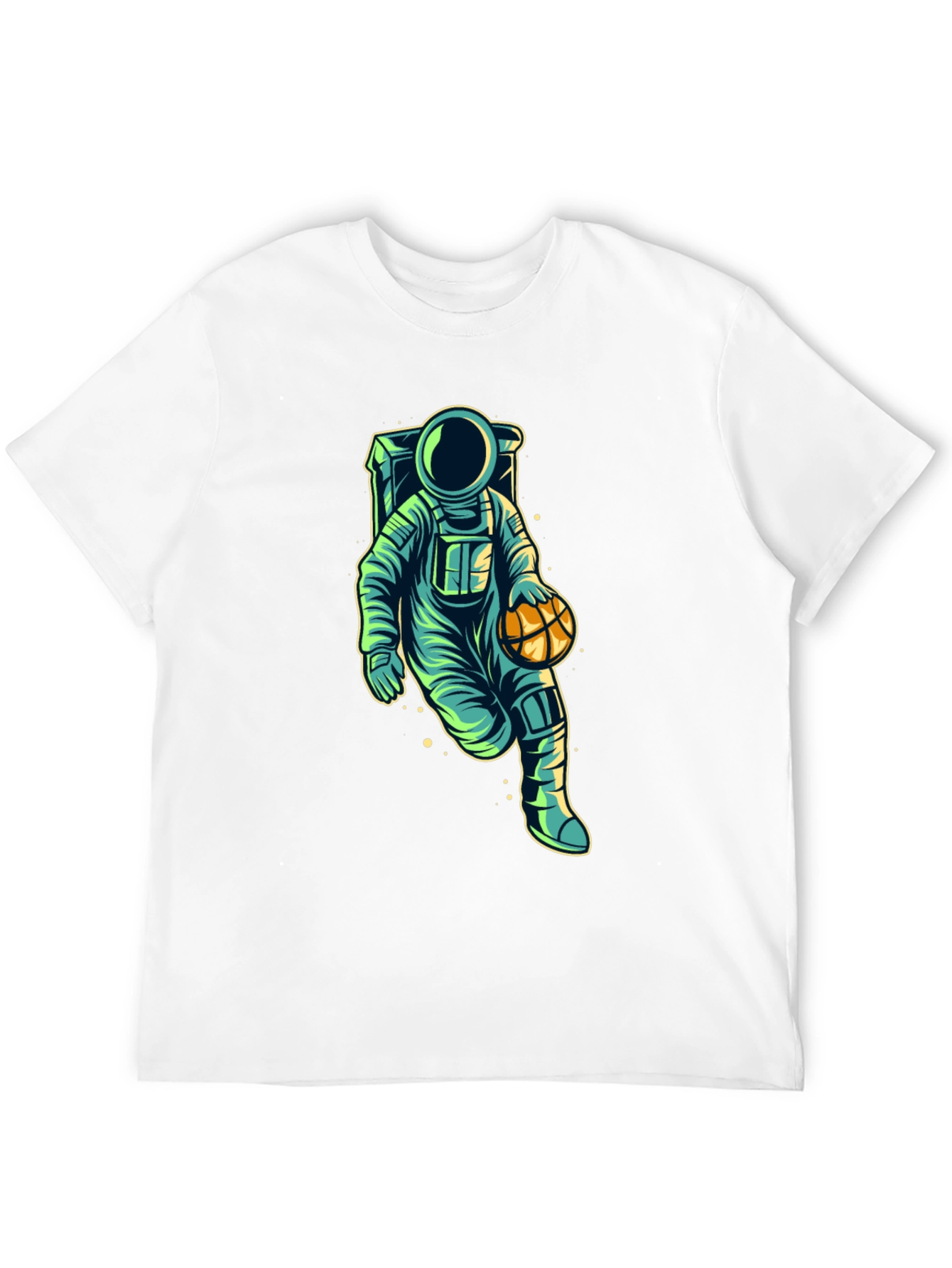 Astronaut Basketball Graphic Tee - Cool Space T-Shirt