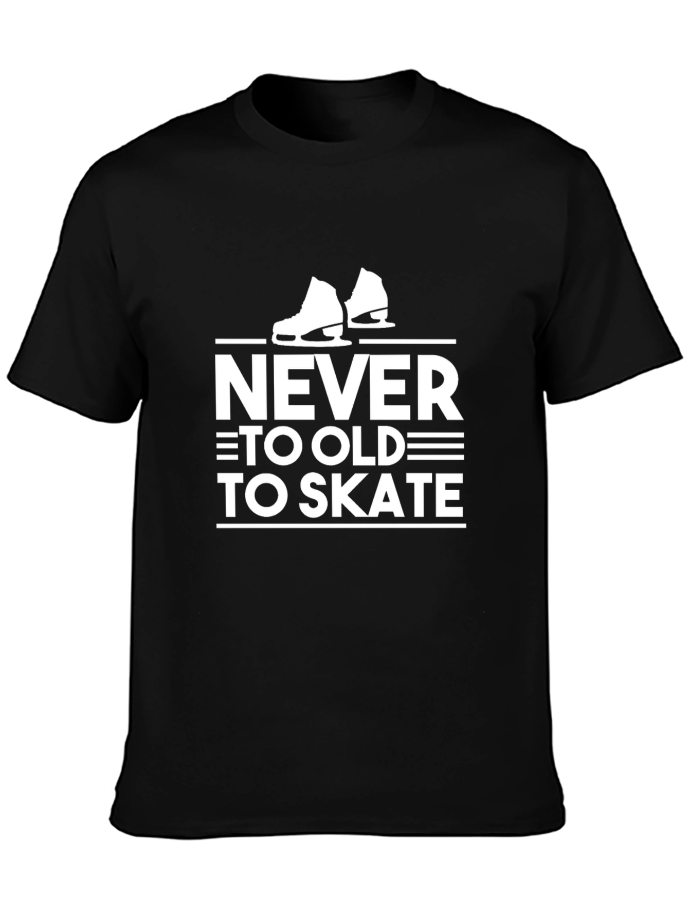 Never Too Old To Skate Black T-Shirt