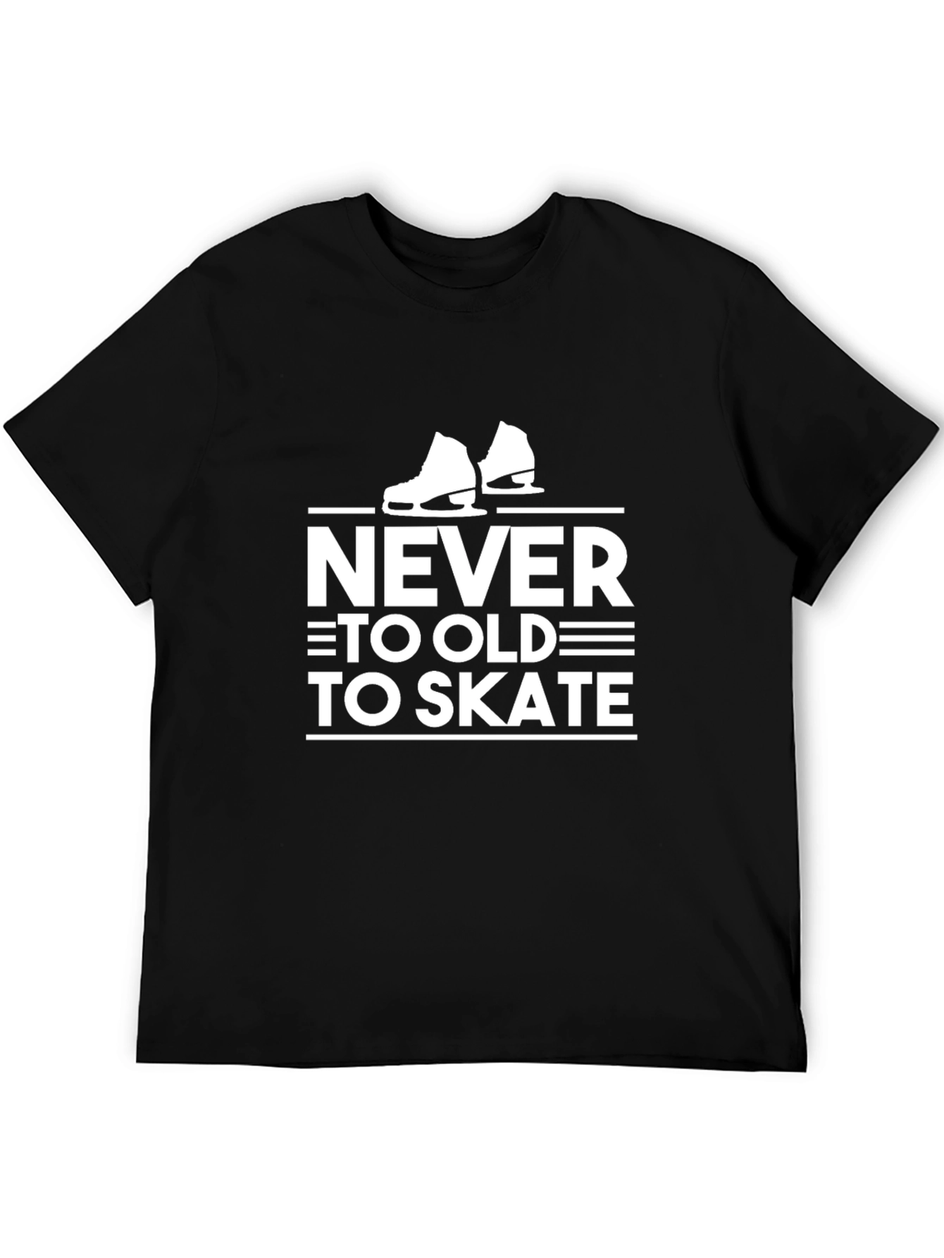 Never Too Old To Skate Black T-Shirt