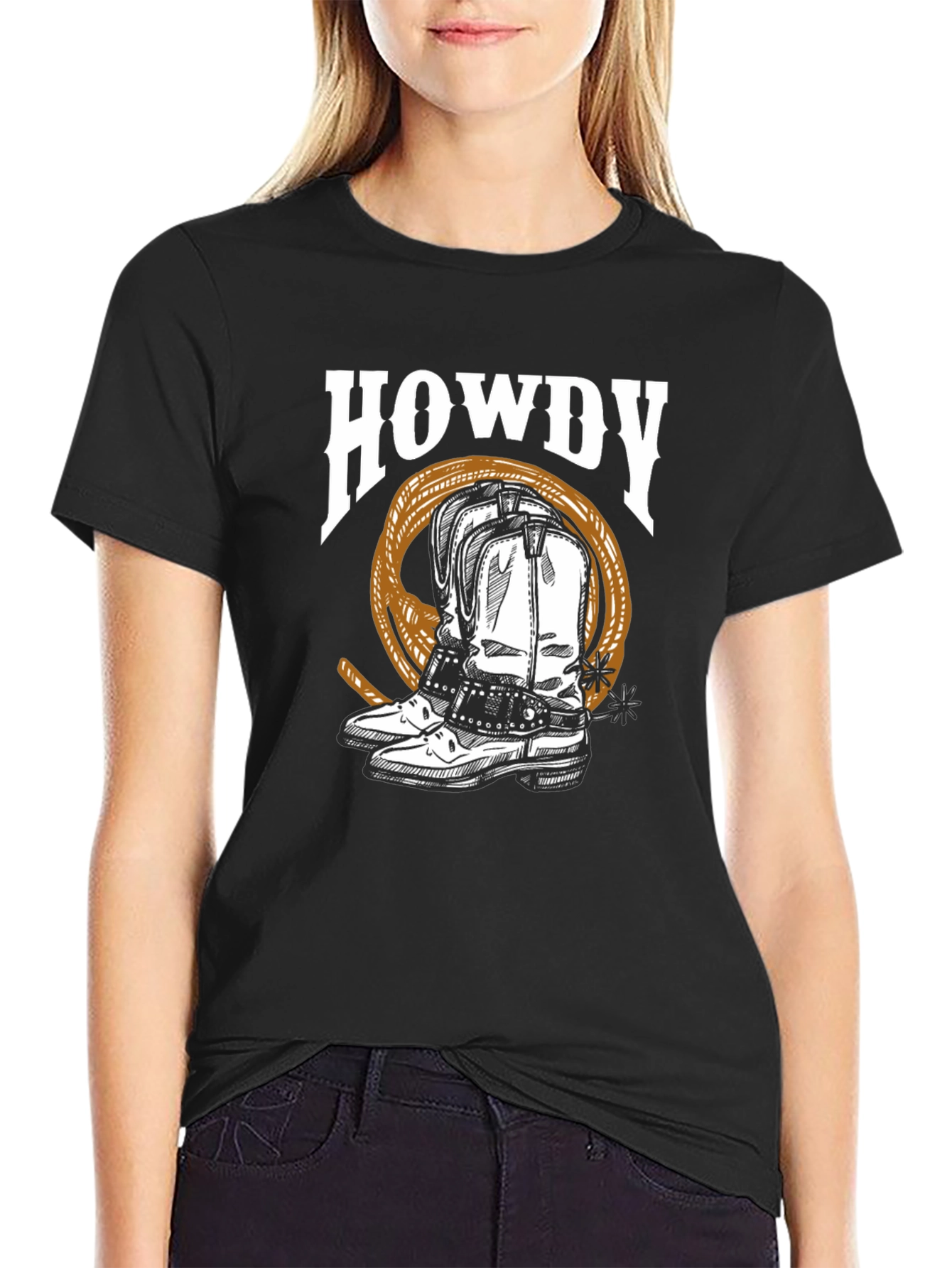 Howdy Cowboy Boots Graphic Tee