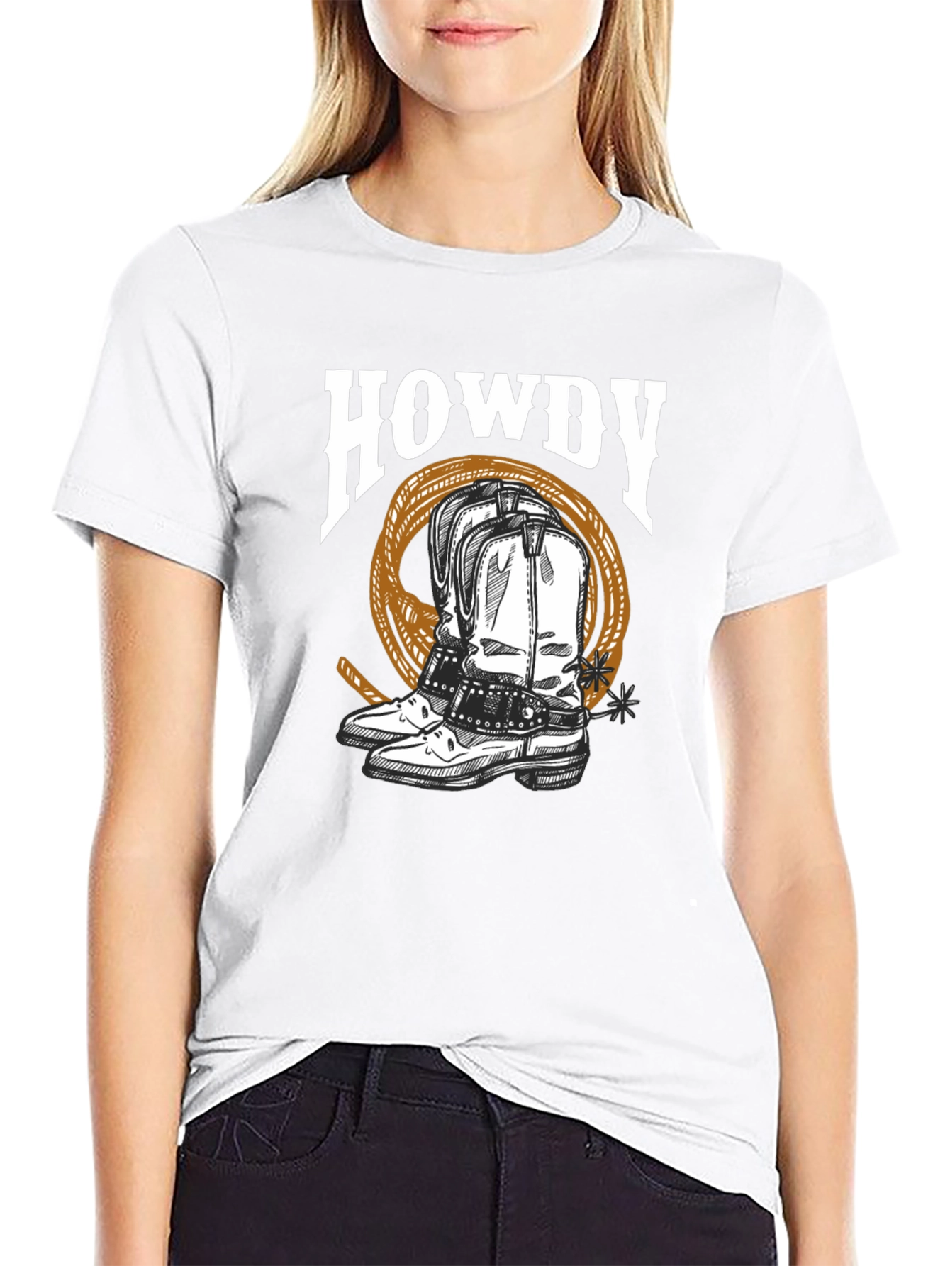 Howdy Cowboy Boots Graphic Tee