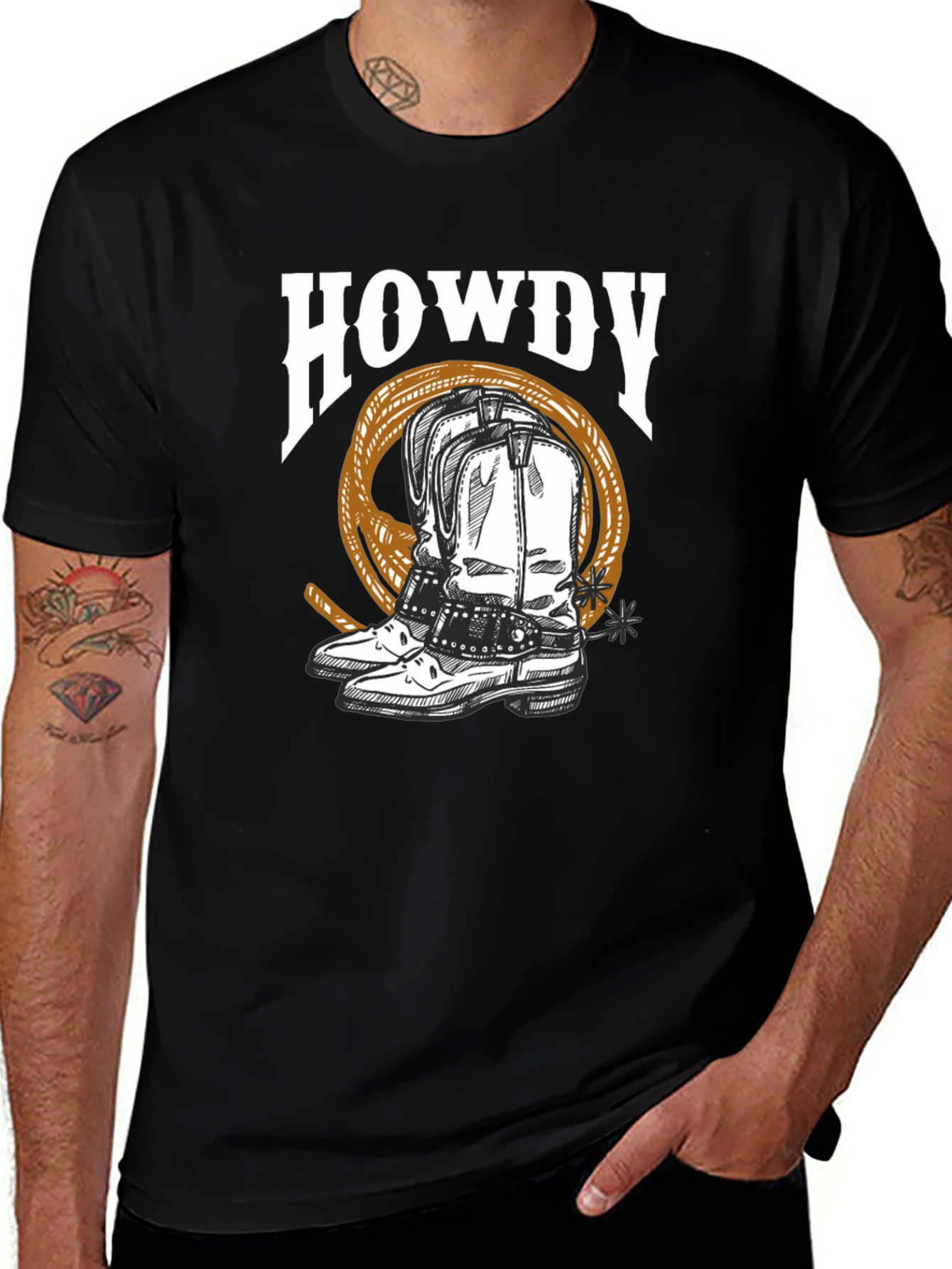 Howdy Cowboy Boots Graphic Tee