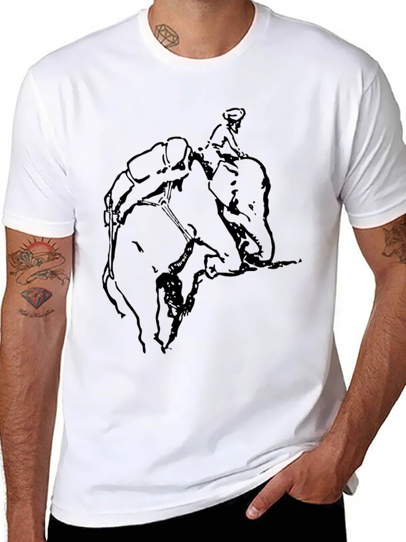Elephant Rider Graphic Tee - Black