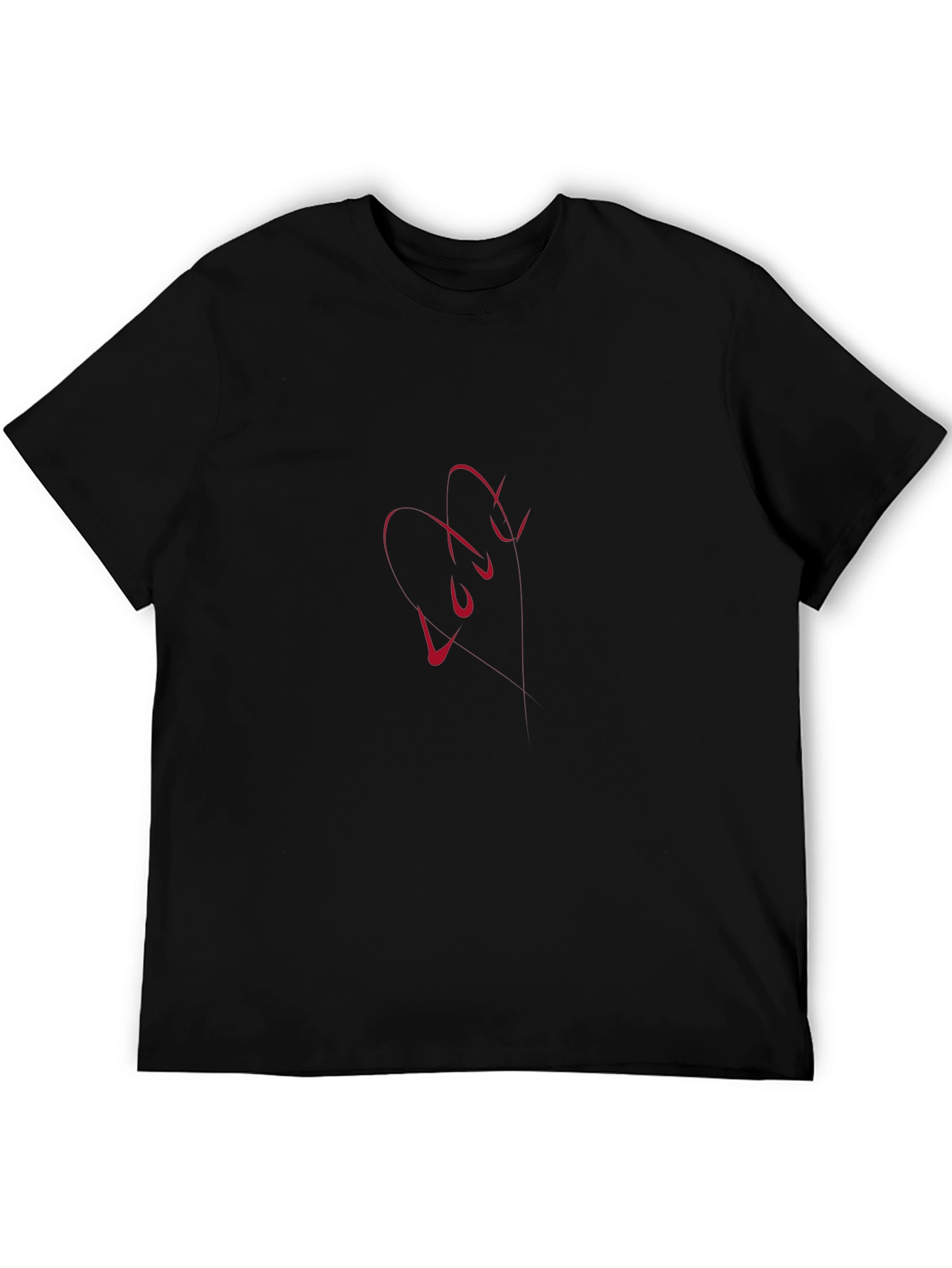 Modern Love Line Art Black T-Shirt