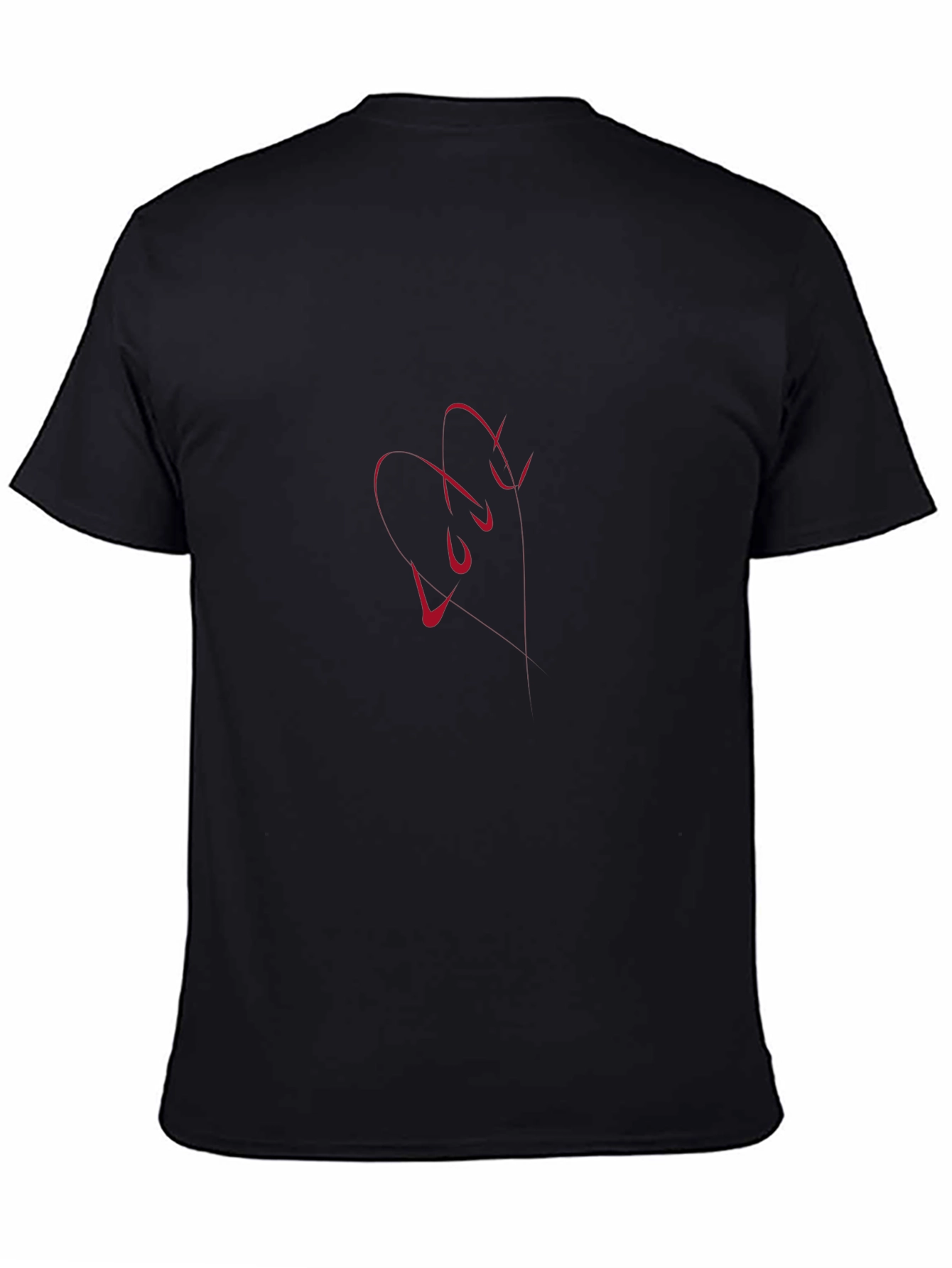 Modern Love Line Art Black T-Shirt