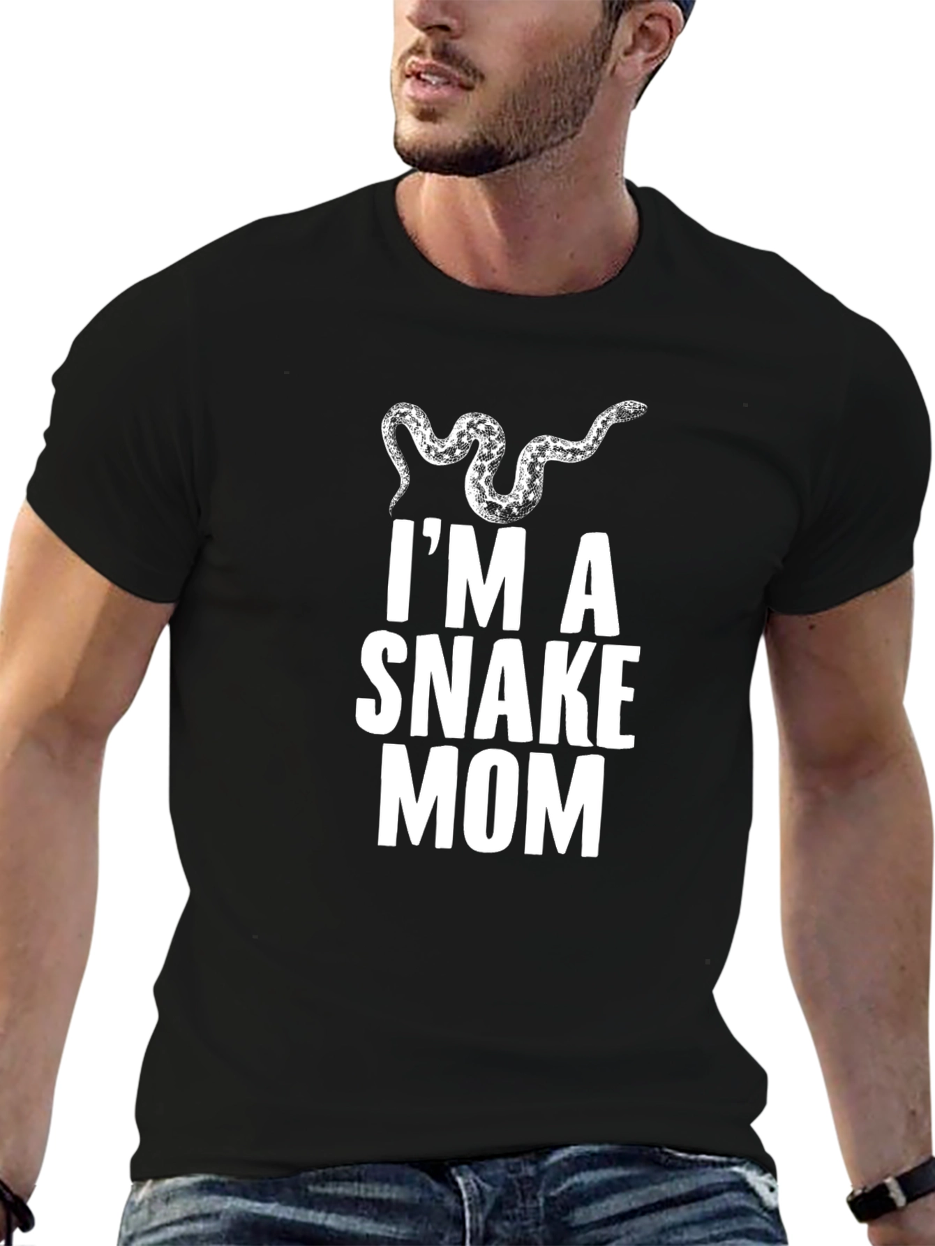 Im a Snake Mom Graphic T-Shirt - Black