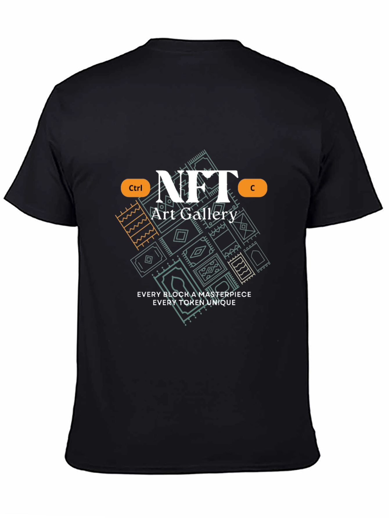 NFT Art Gallery Graphic Tee - Unique Block Masterpiece