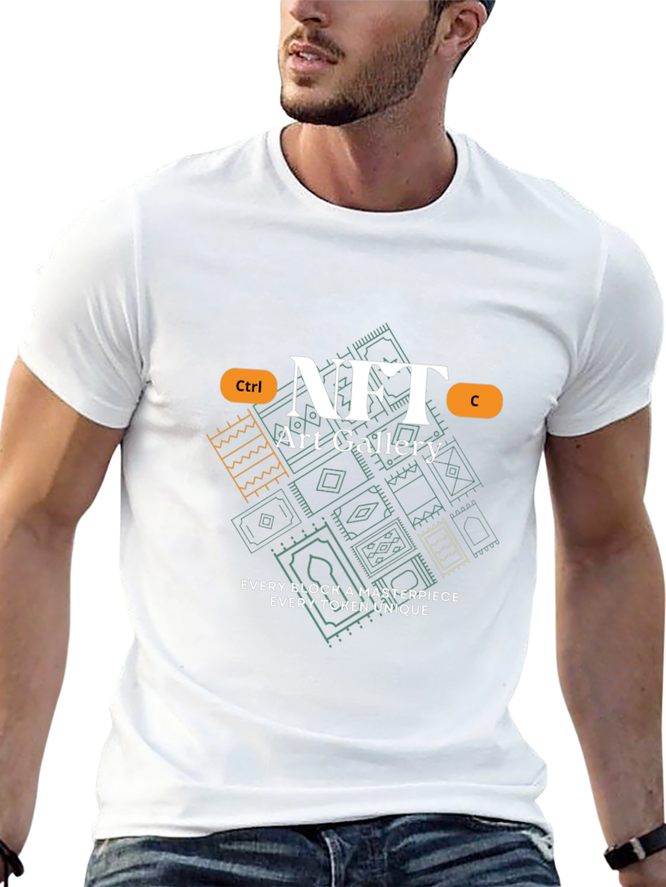 NFT Art Gallery Graphic Tee - Unique Block Masterpiece