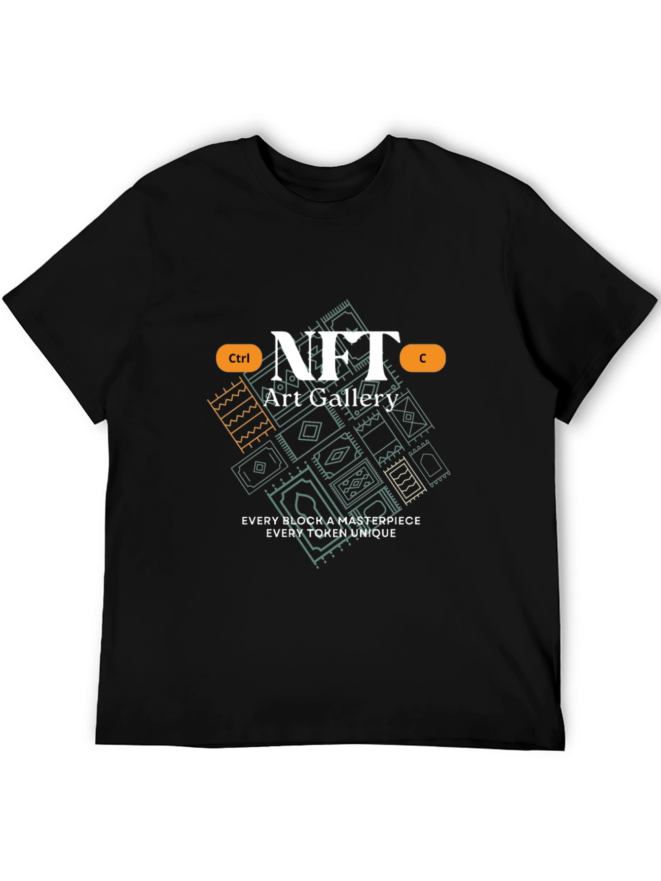 NFT Art Gallery Graphic Tee - Unique Block Masterpiece