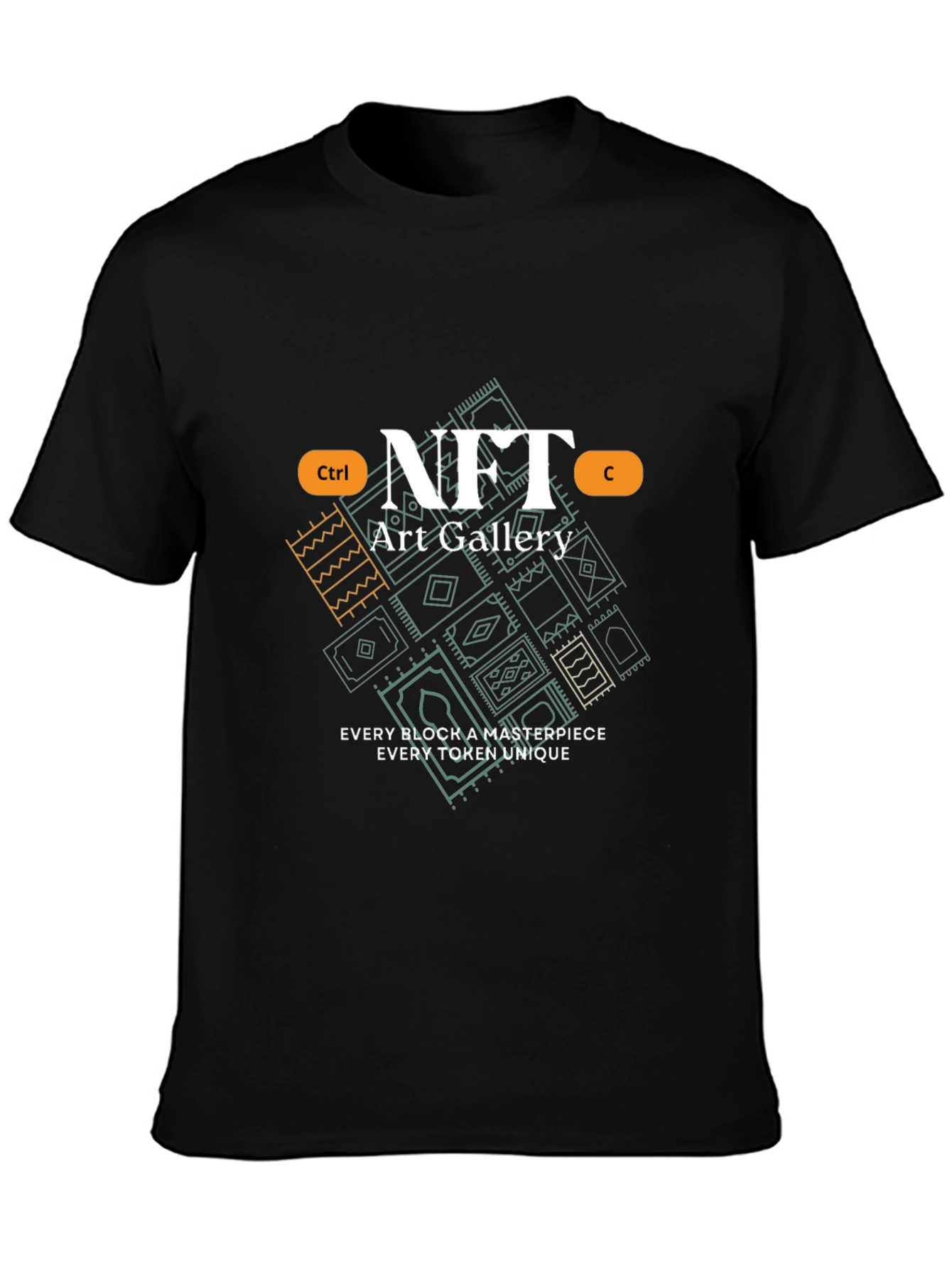 NFT Art Gallery Graphic Tee - Unique Block Masterpiece