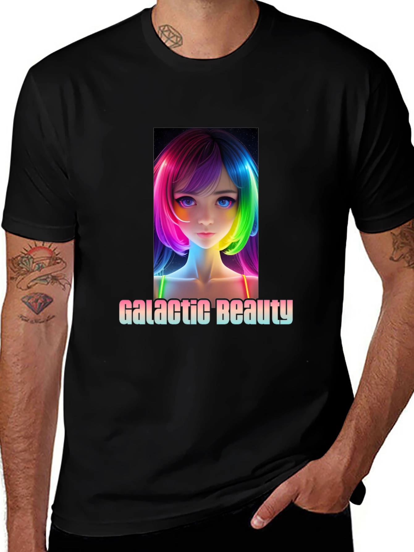Galactic Beauty Black T-Shirt