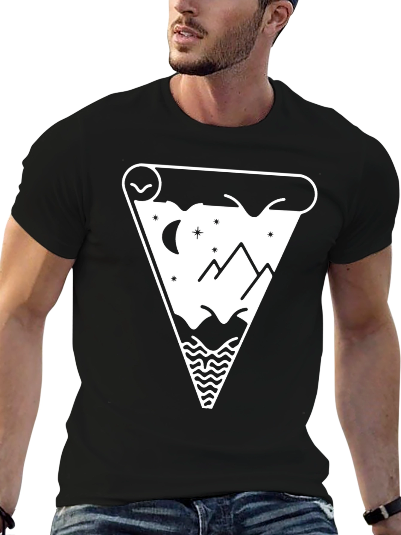 Mountainscape Pizza Slice Graphic Tee