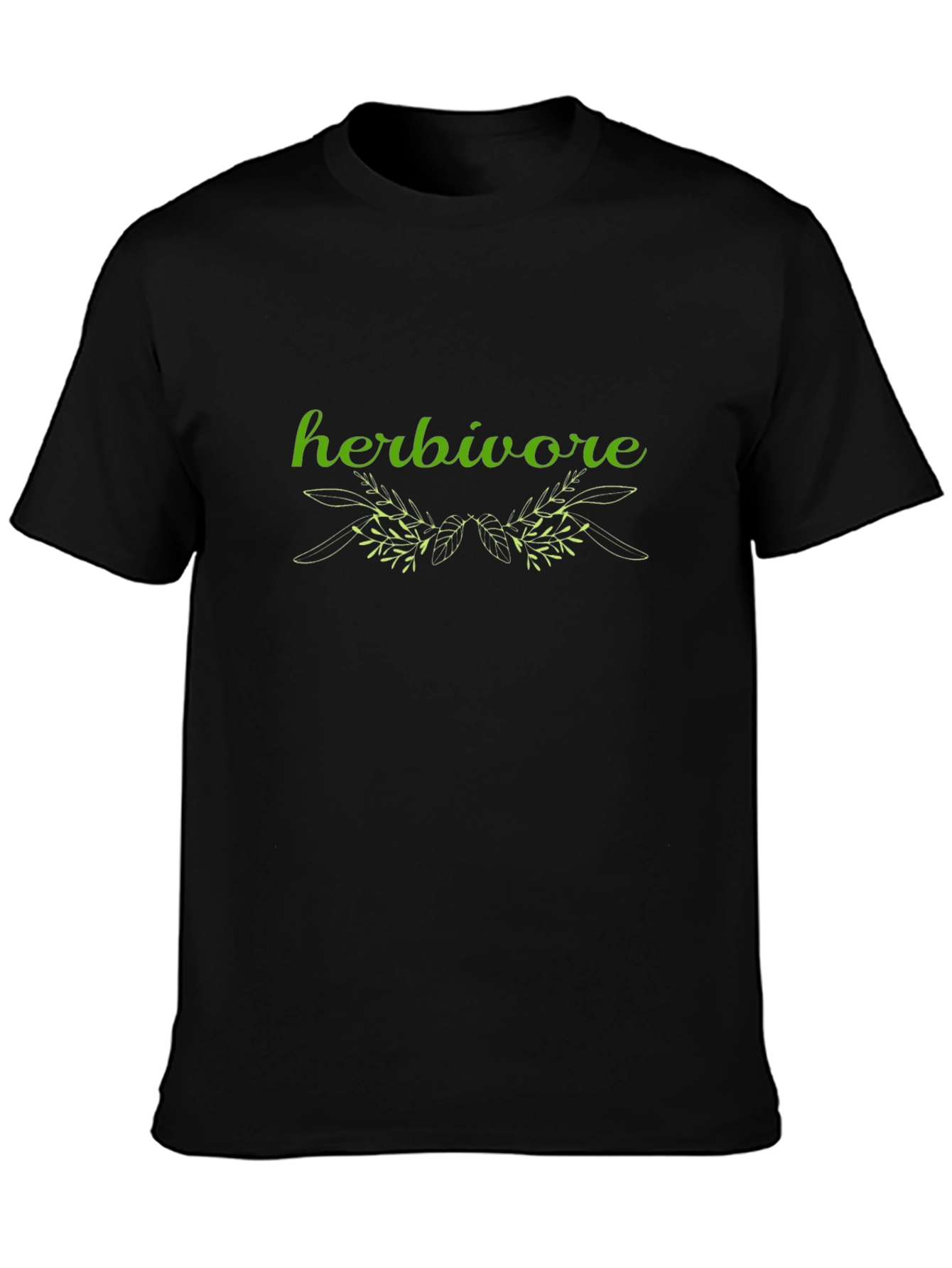 Herbivore T-Shirt - Black Cotton Graphic Tee