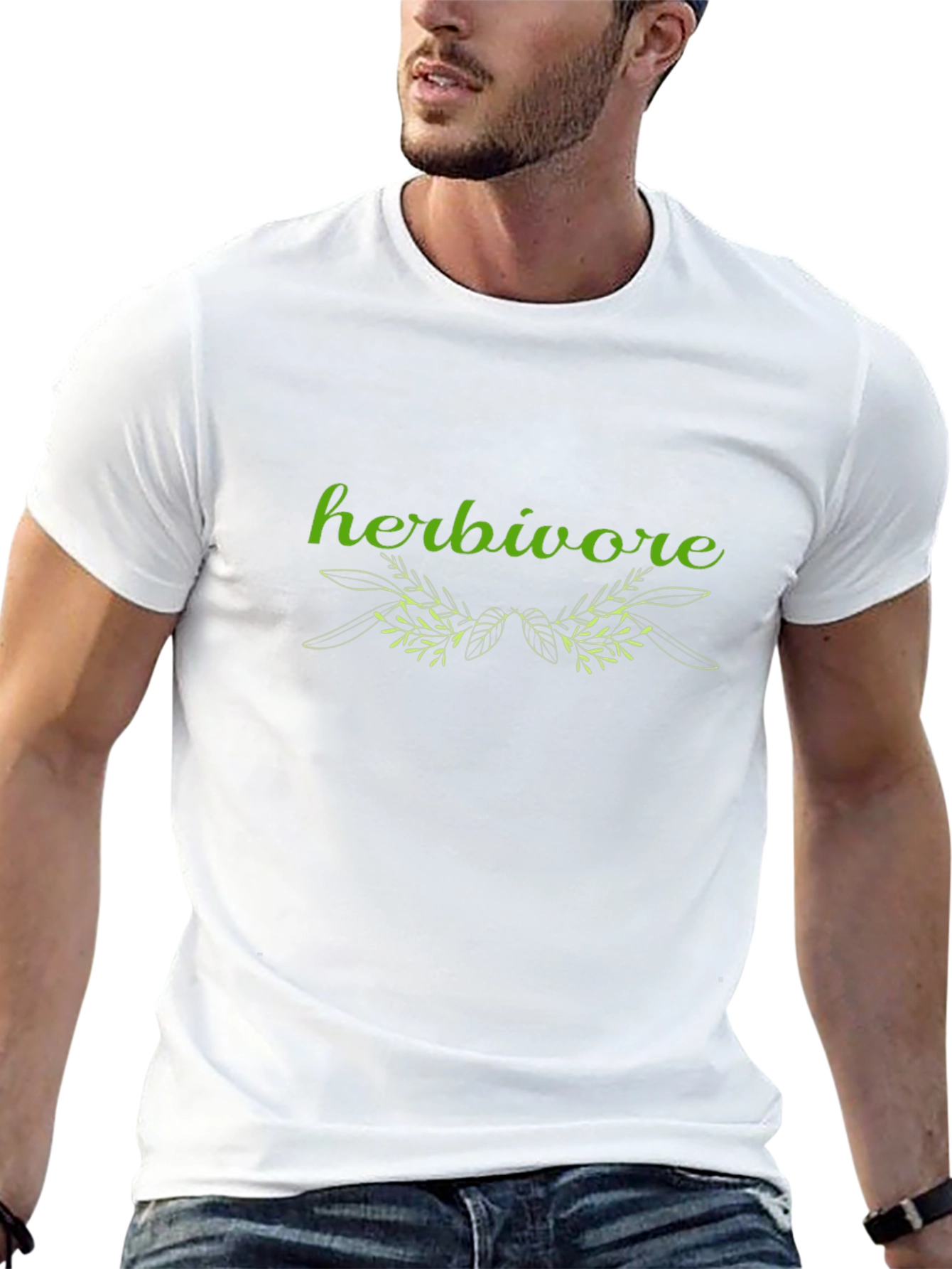 Herbivore T-Shirt - Black Cotton Graphic Tee