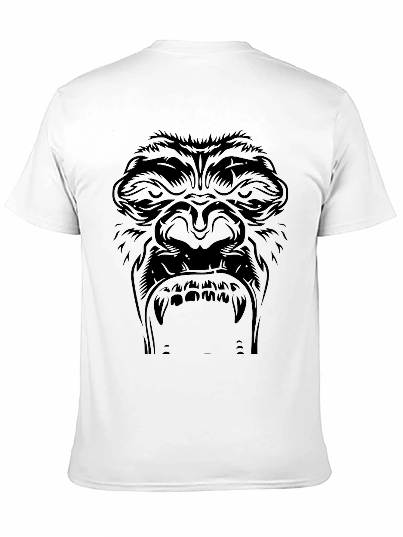 Mens Black Gorilla Face Graphic Tee