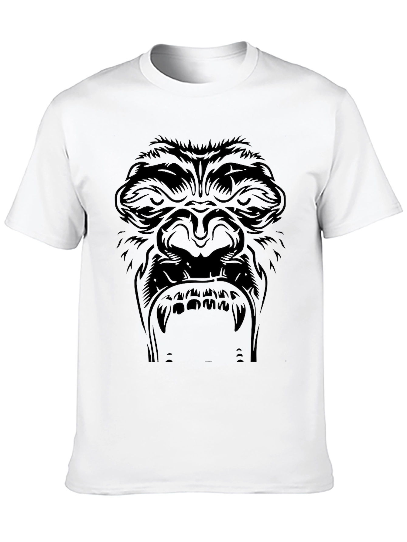 Mens Black Gorilla Face Graphic Tee