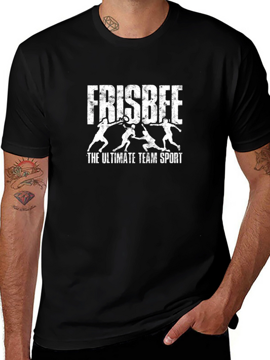 Frisbee Ultimate Team Sport Black T-Shirt