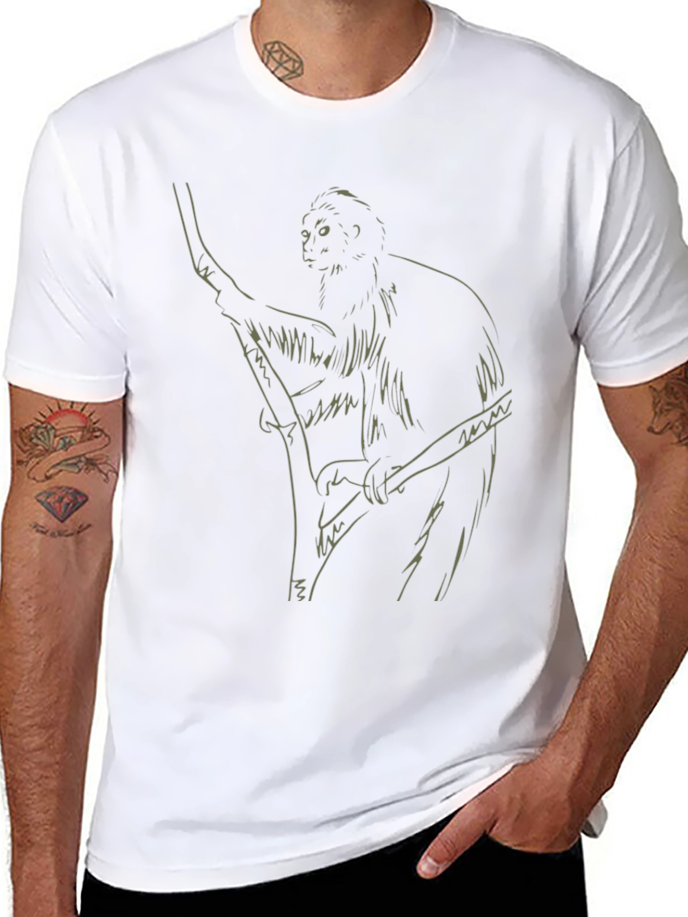 Monkey Graphic Black T-Shirt