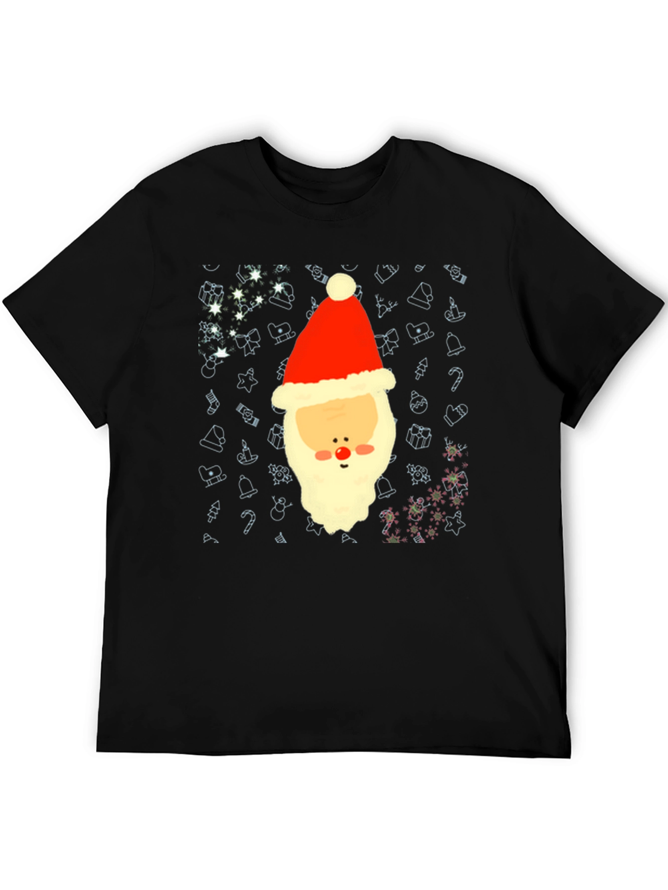 Festive Santa Graphic Tee - Holiday Cheer