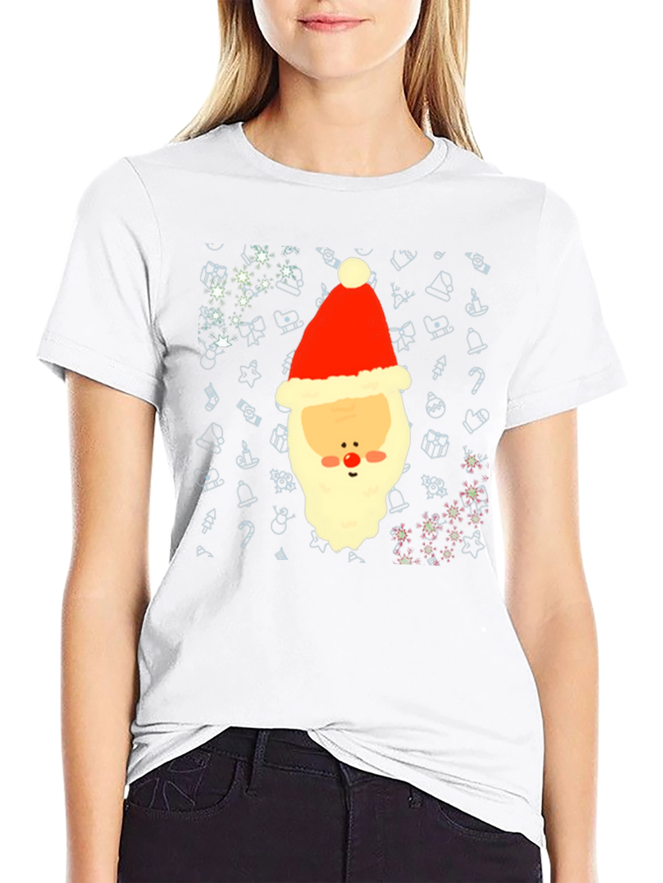 Festive Santa Graphic Tee - Holiday Cheer