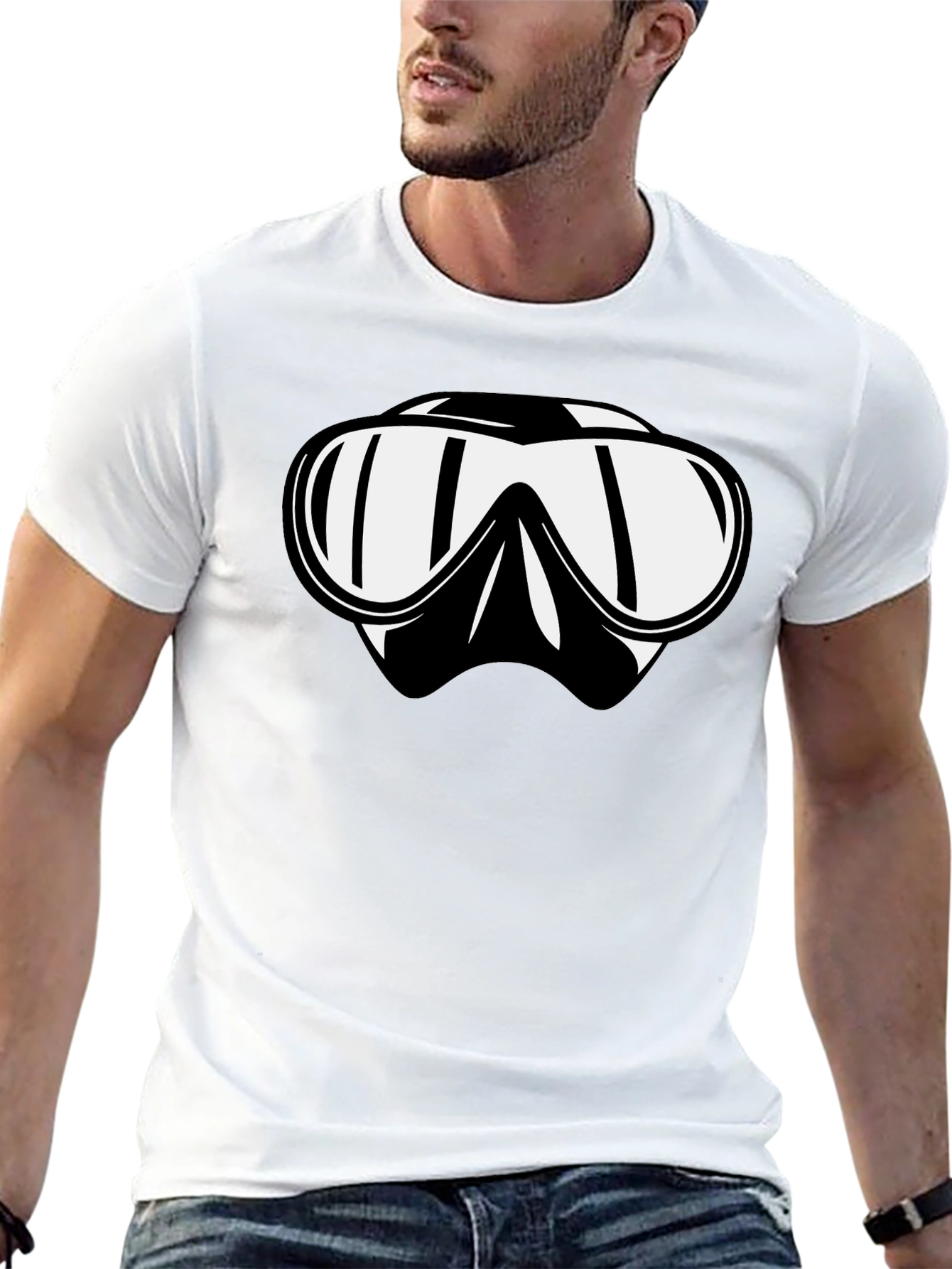 Cool Dive Mask Graphic Tee - Black