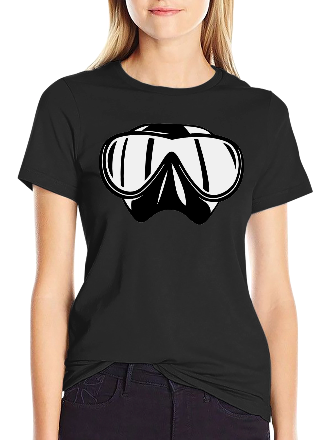 Cool Dive Mask Graphic Tee - Black