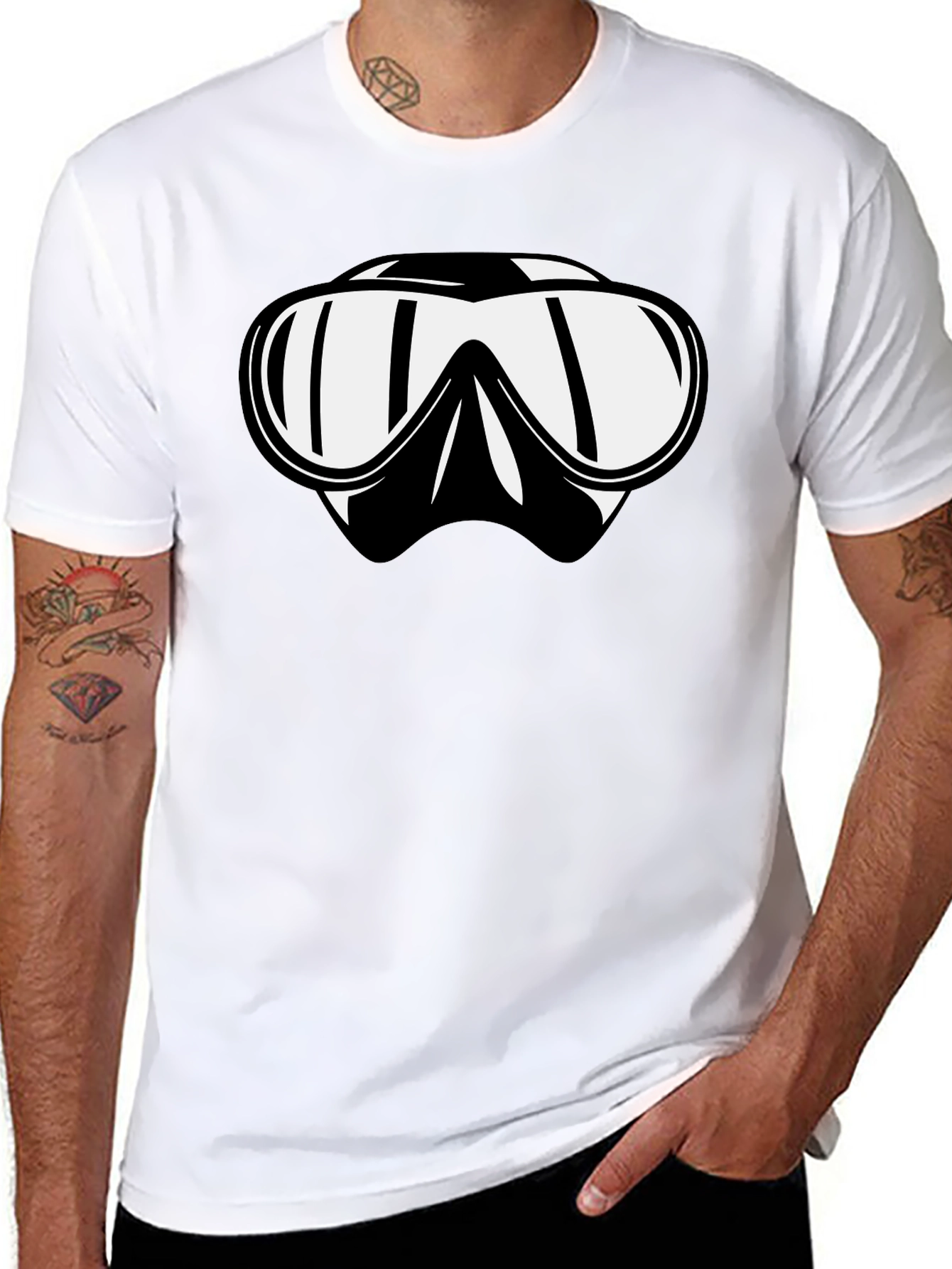 Cool Dive Mask Graphic Tee - Black