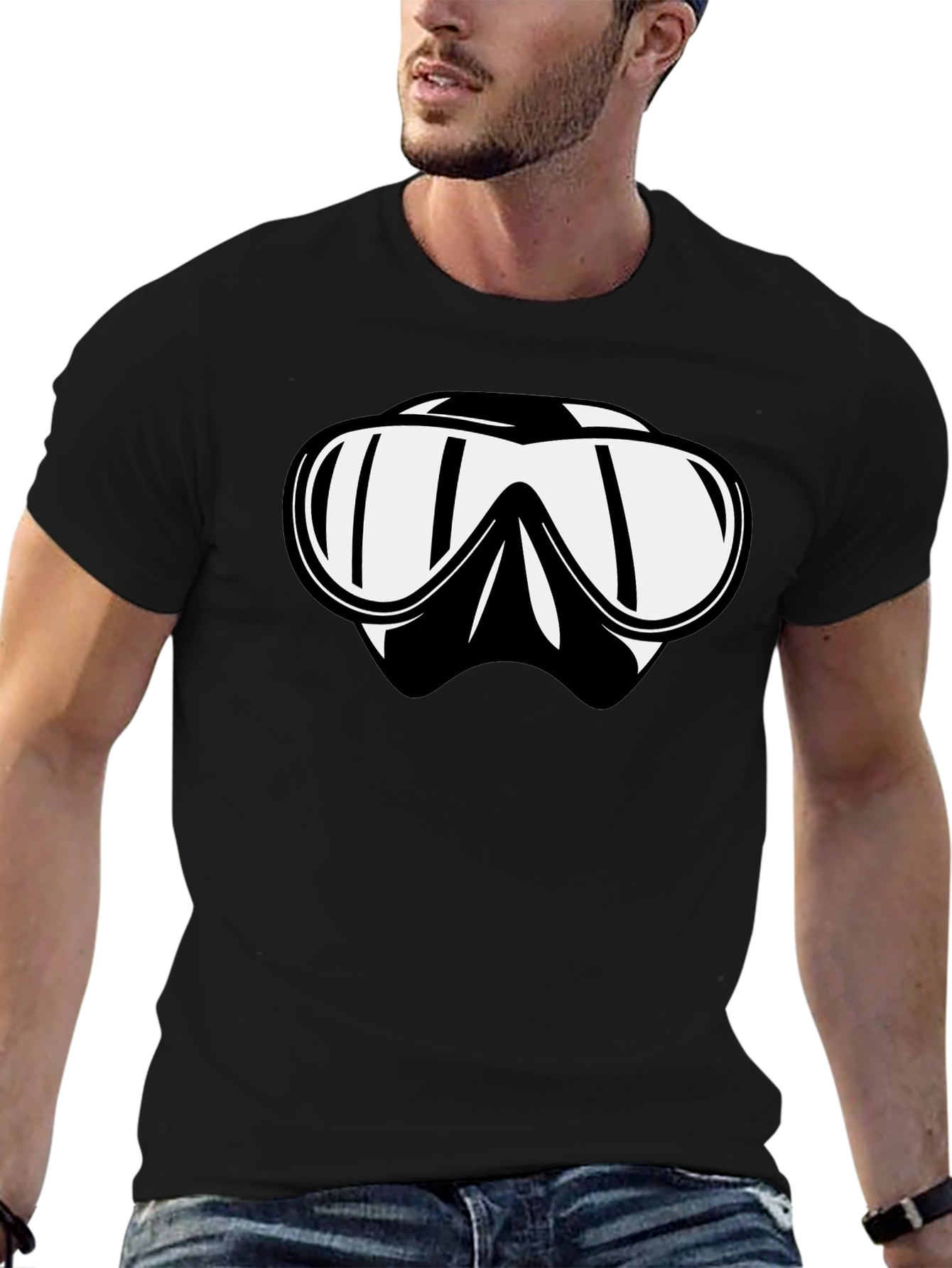 Cool Dive Mask Graphic Tee - Black