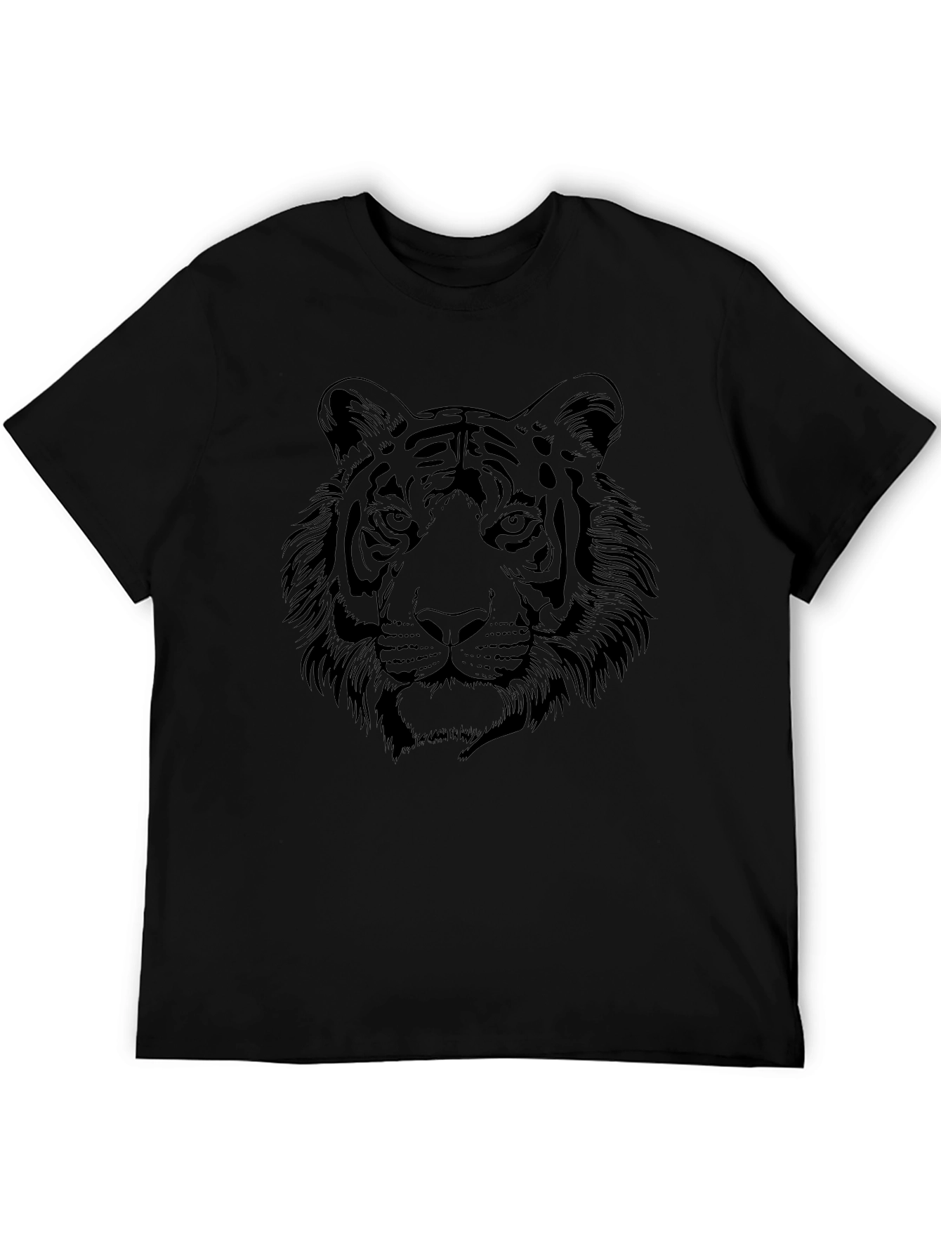 Tiger Graphic Black T-Shirt - Bold Animal Design