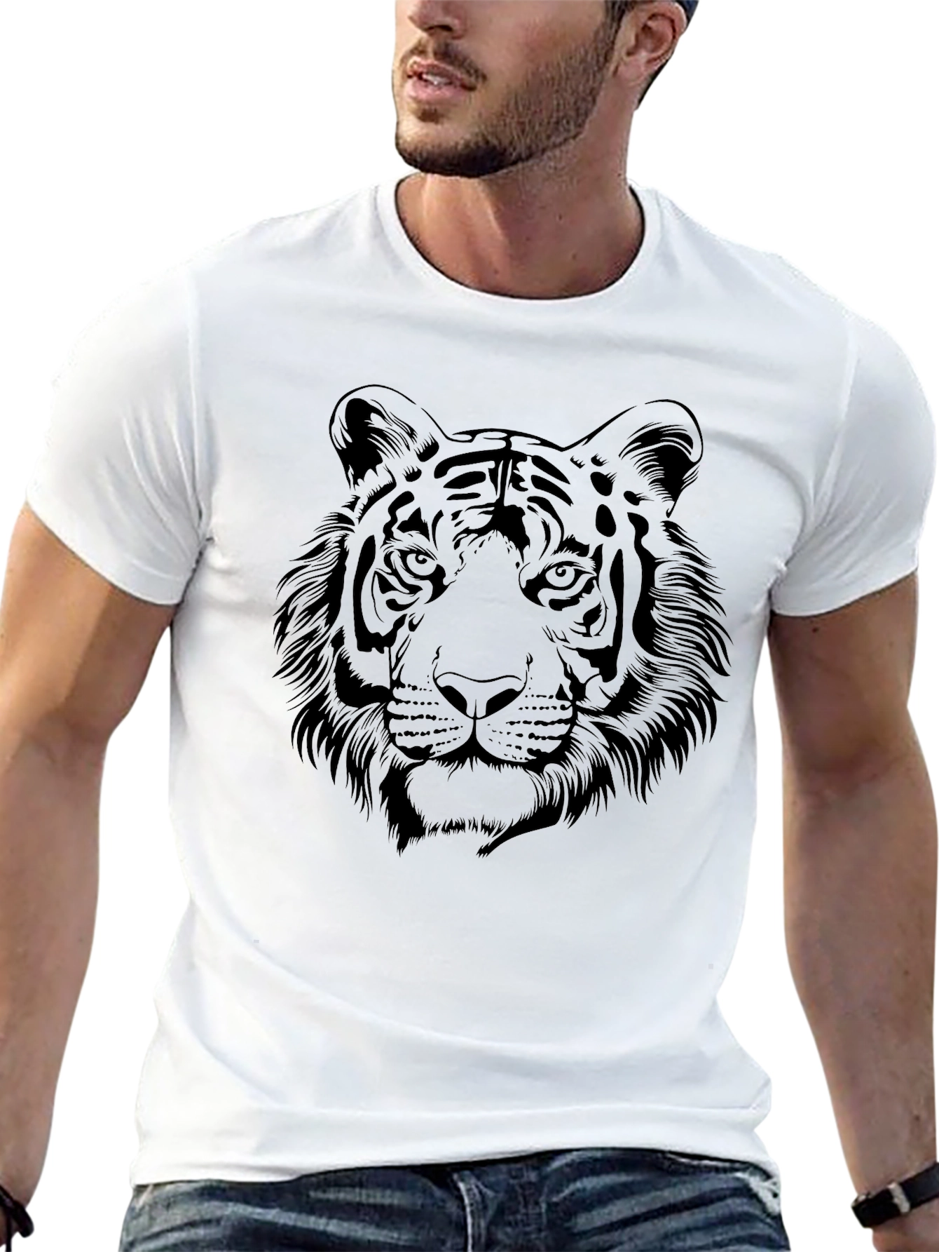 Tiger Graphic Black T-Shirt - Bold Animal Design